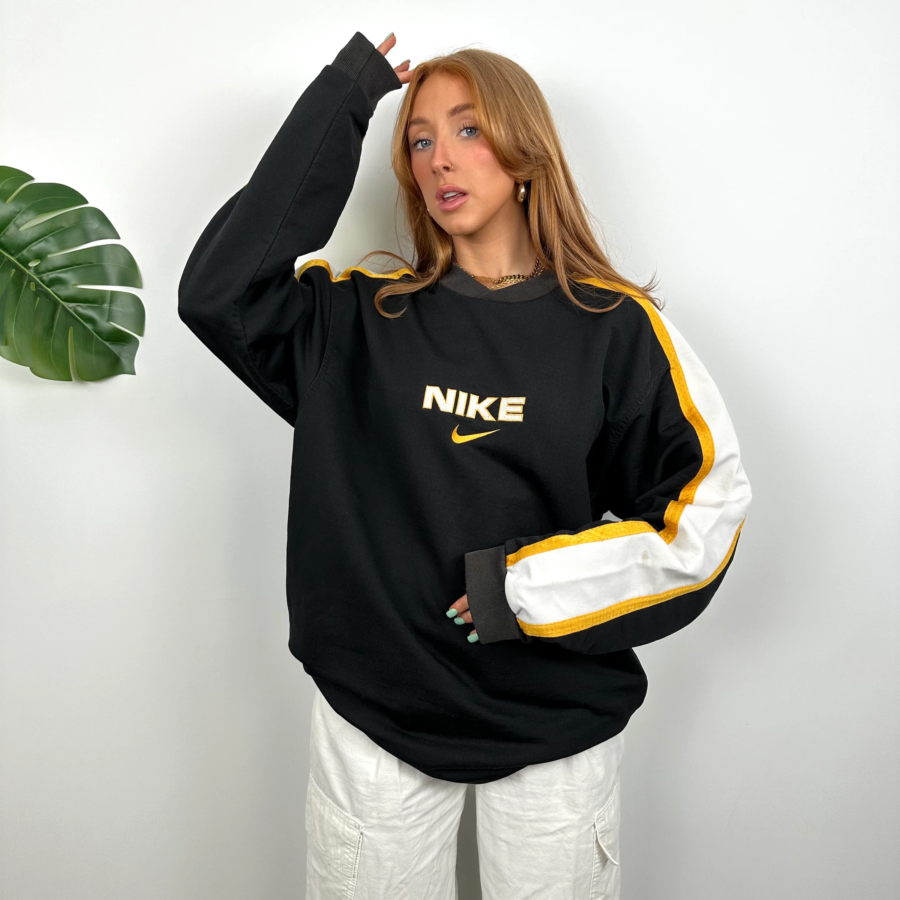 Nike Black Embroidered Spell Out Sweatshirt (XL) - Image 3