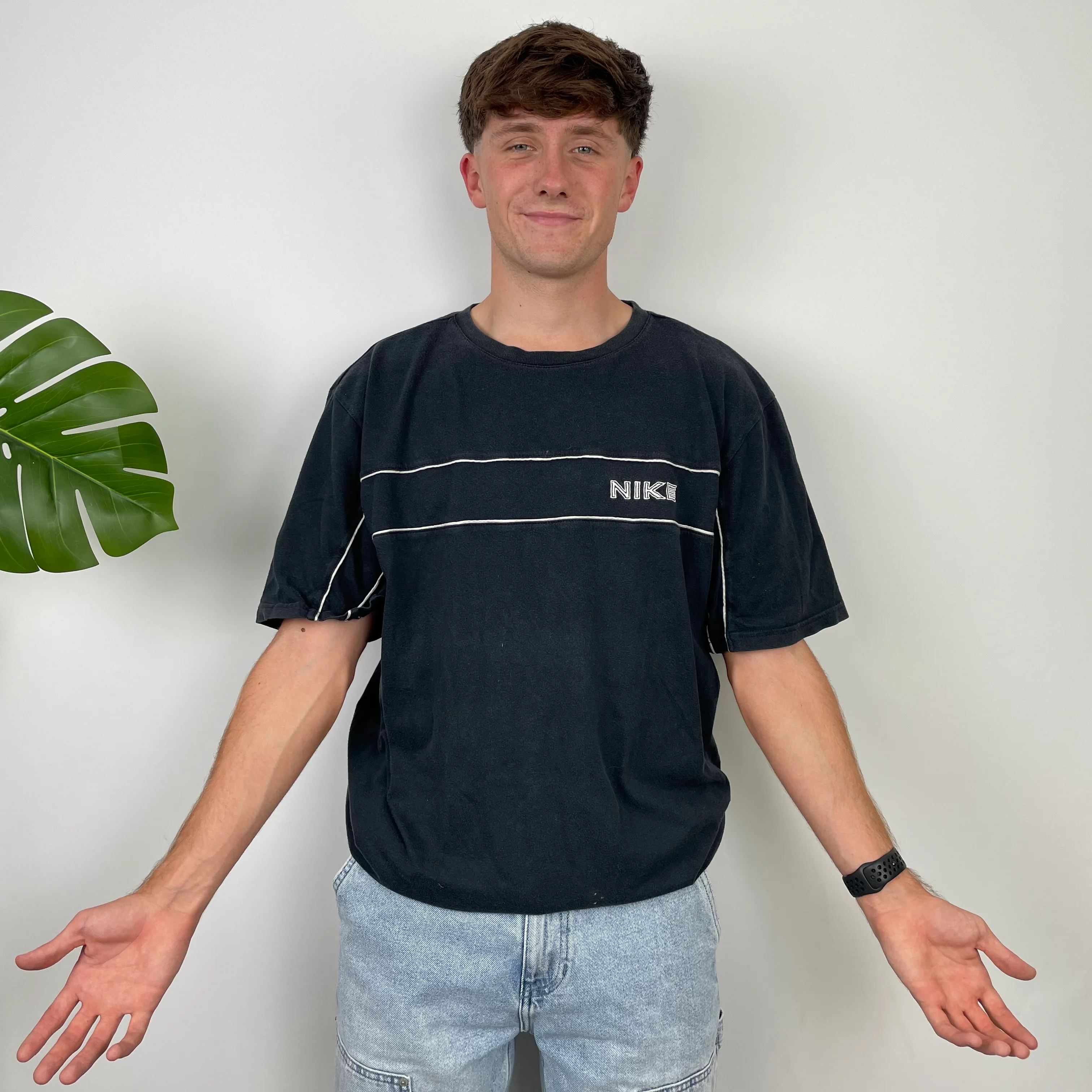 Nike Black Embroidered Spell Out T Shirt (XL) - Image 2