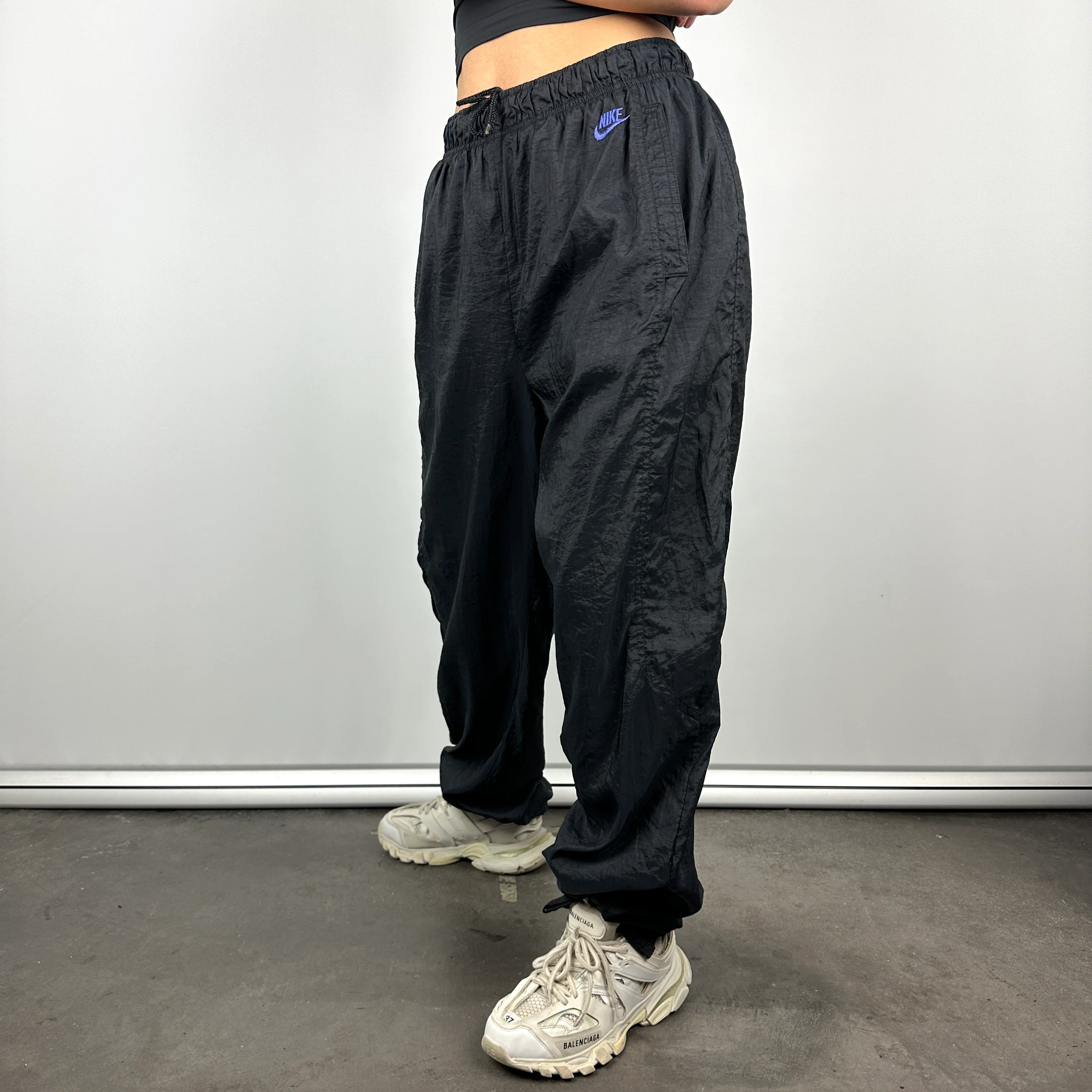 Nike Black Embroidered Spell Out Track Pants (L) - Image 4