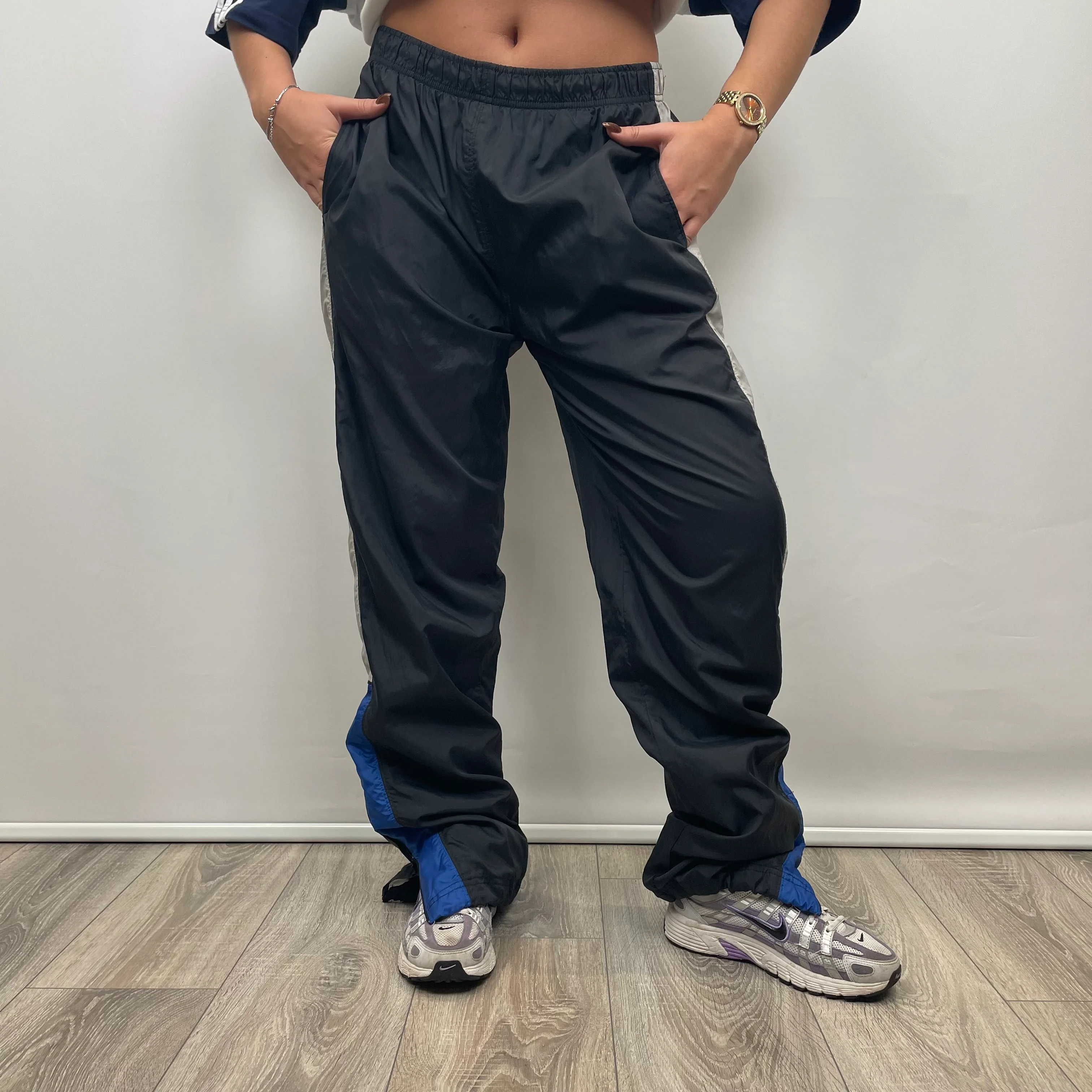 Nike Black Embroidered Spell Out Track Pants (XL) - Image 3
