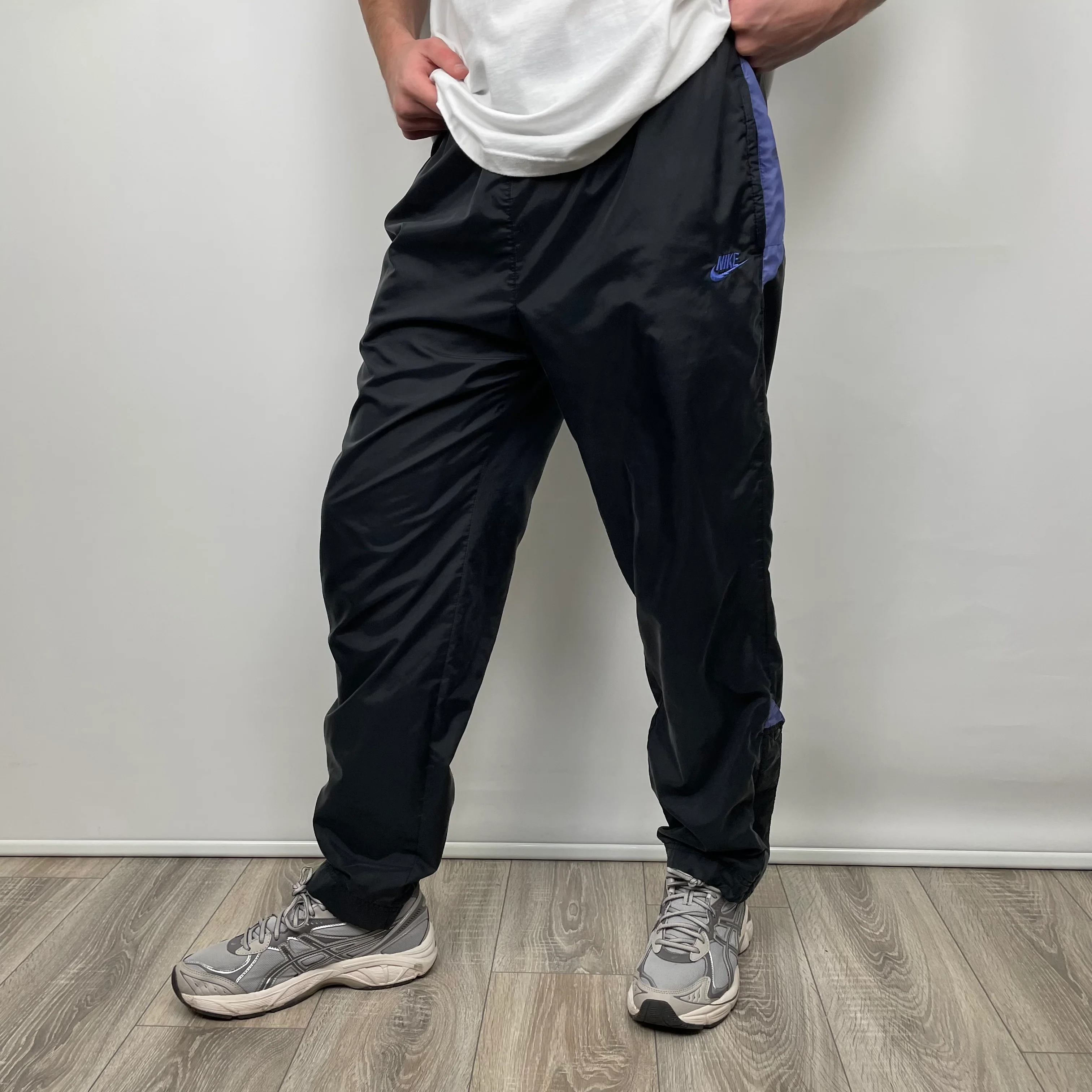 Nike Black Embroidered Spell Out Track Pants (L) - Image 5
