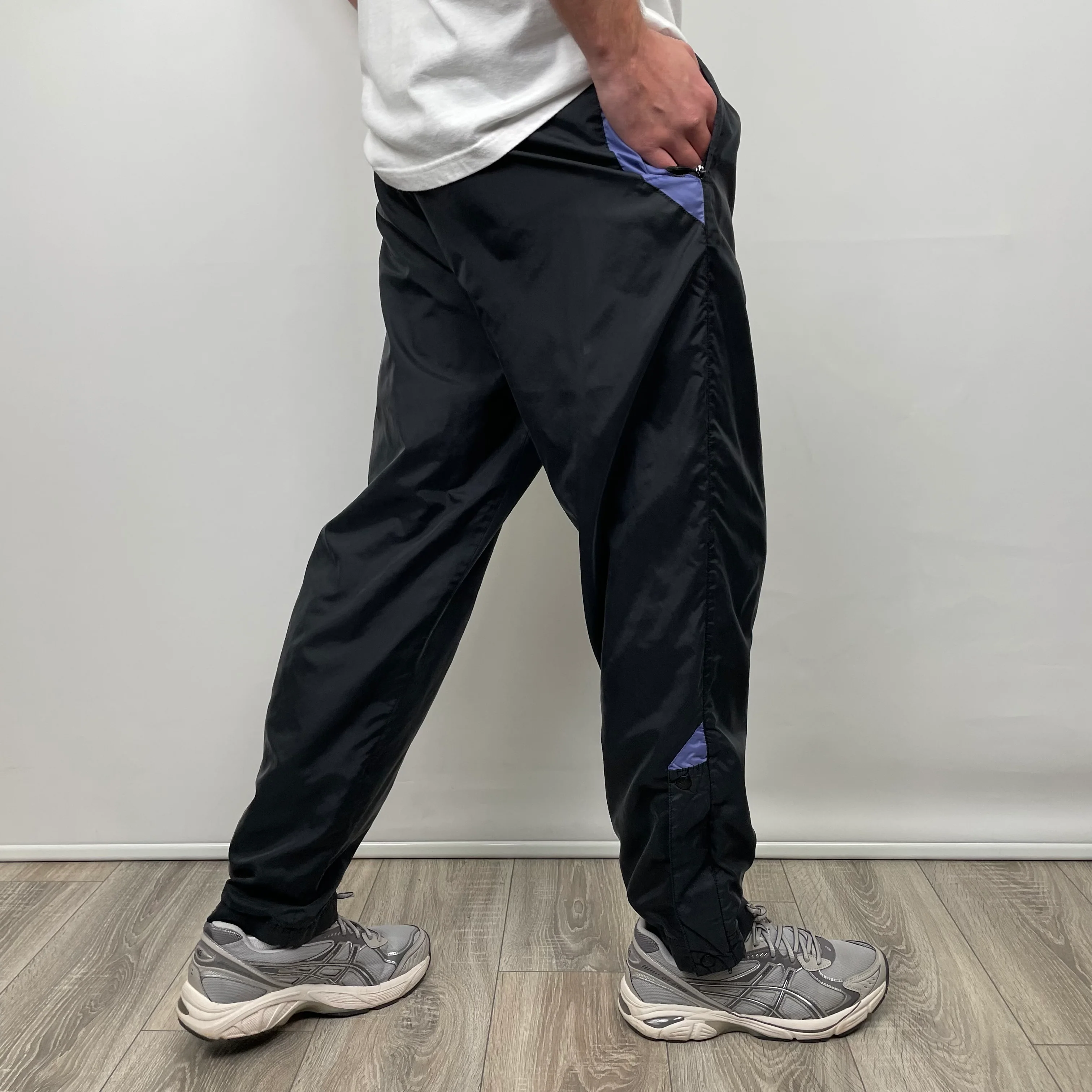 Nike Black Embroidered Spell Out Track Pants (L) - Image 8