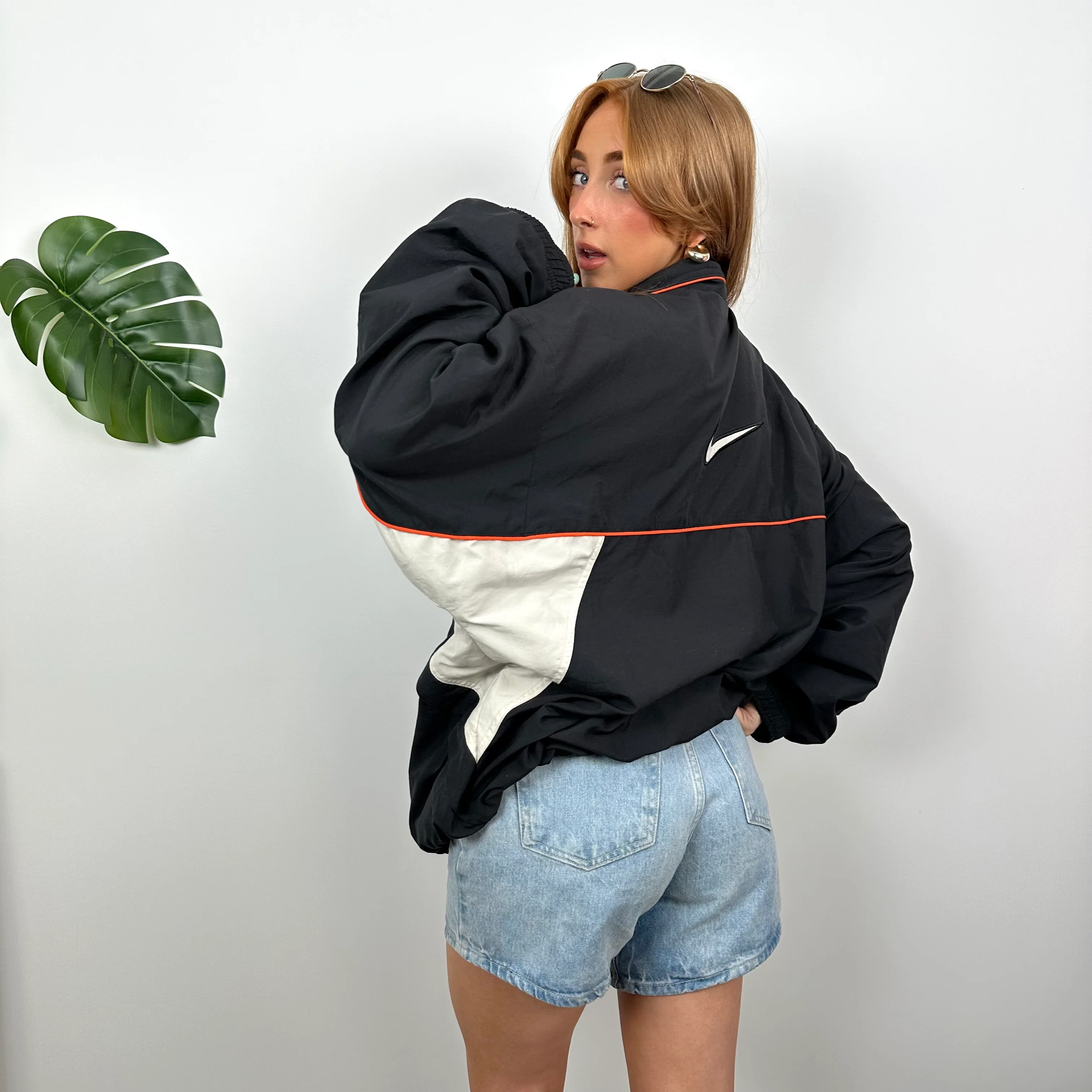 Nike Black Embroidered Spell Out Windbreaker Jacket (L) - Image 3