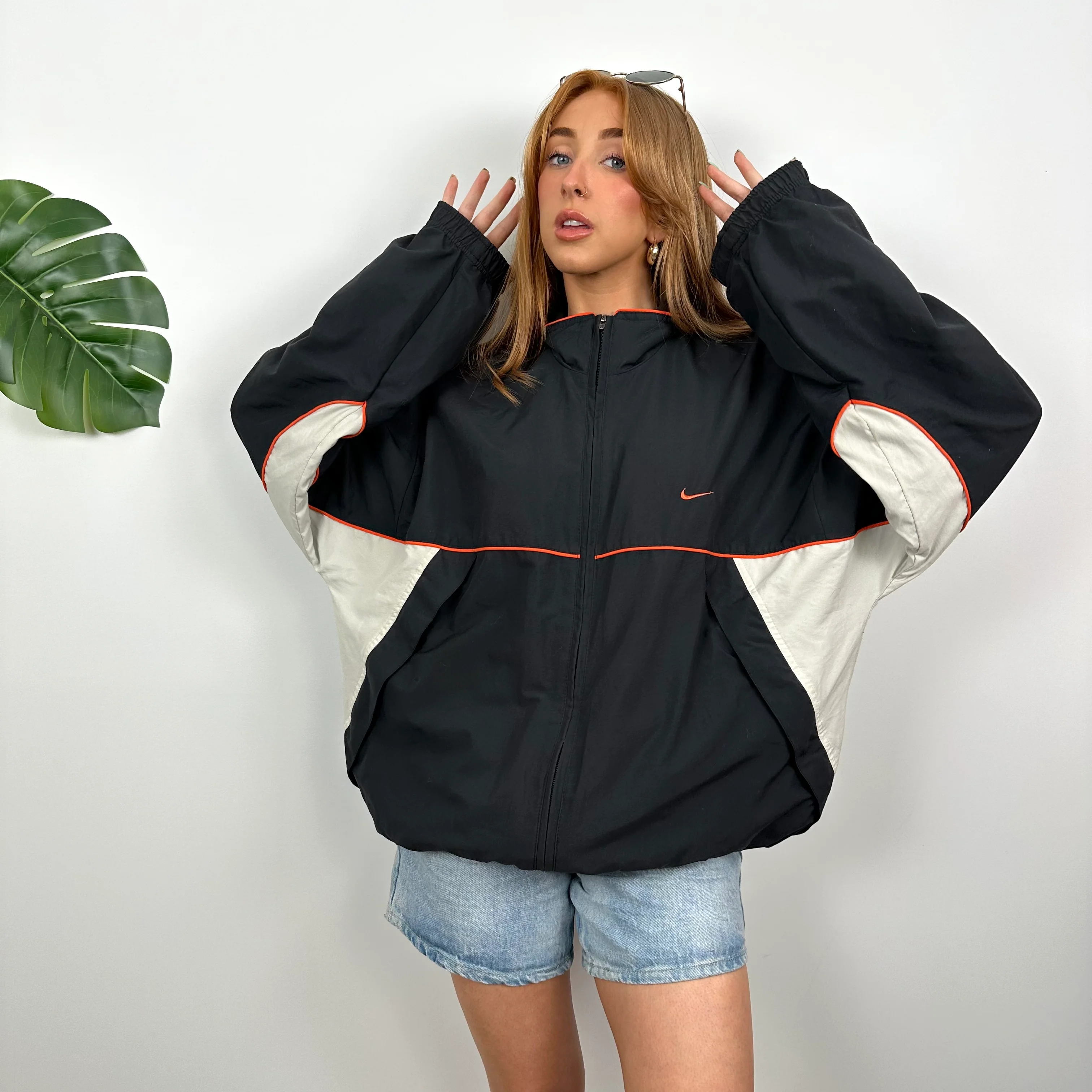Nike Black Embroidered Spell Out Windbreaker Jacket (L) - Image 5