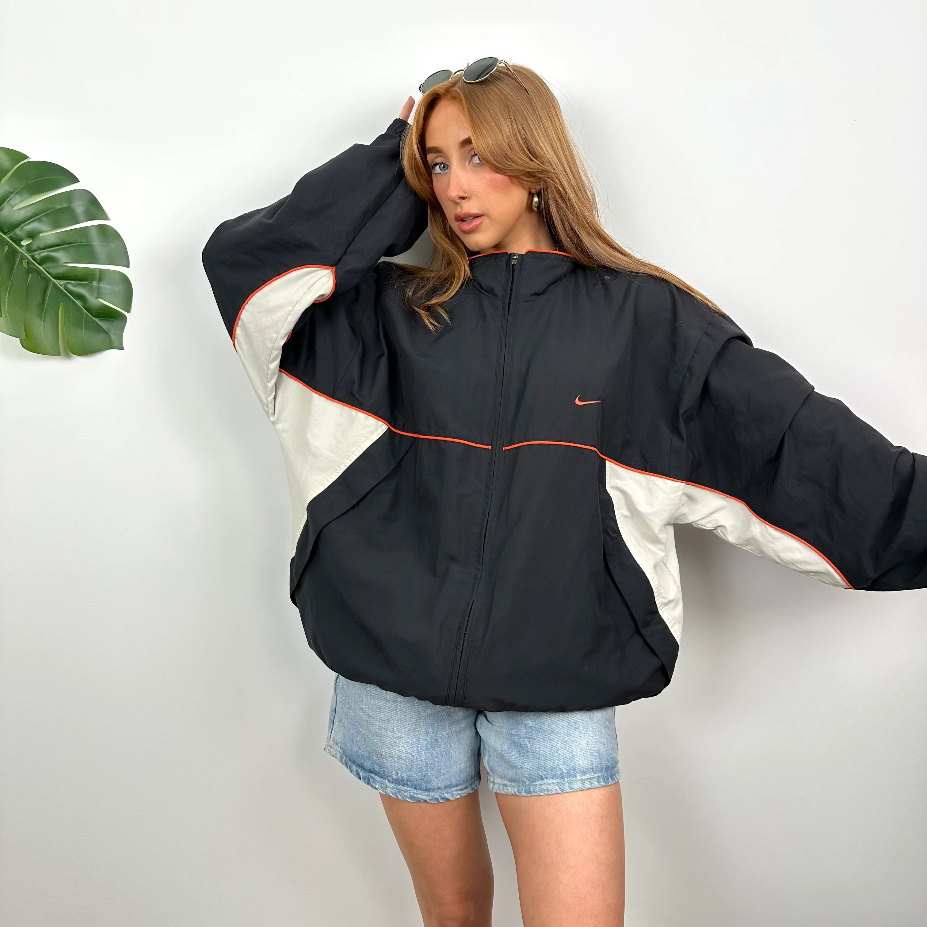 Nike Black Embroidered Spell Out Windbreaker Jacket (L) - Image 8