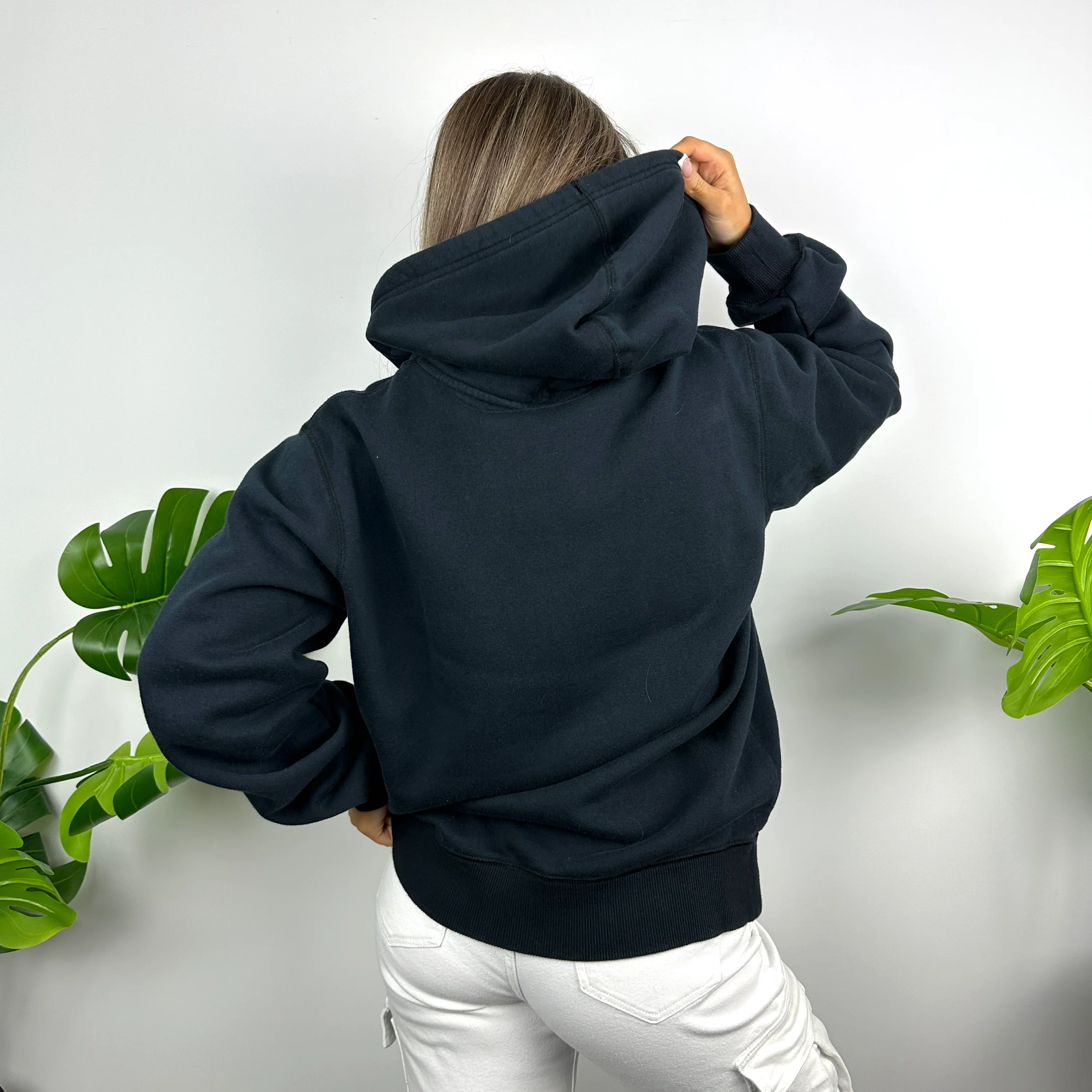 Nike Black Embroidered Spell Out Zip Up Hoodie Jacket (L) - Image 4