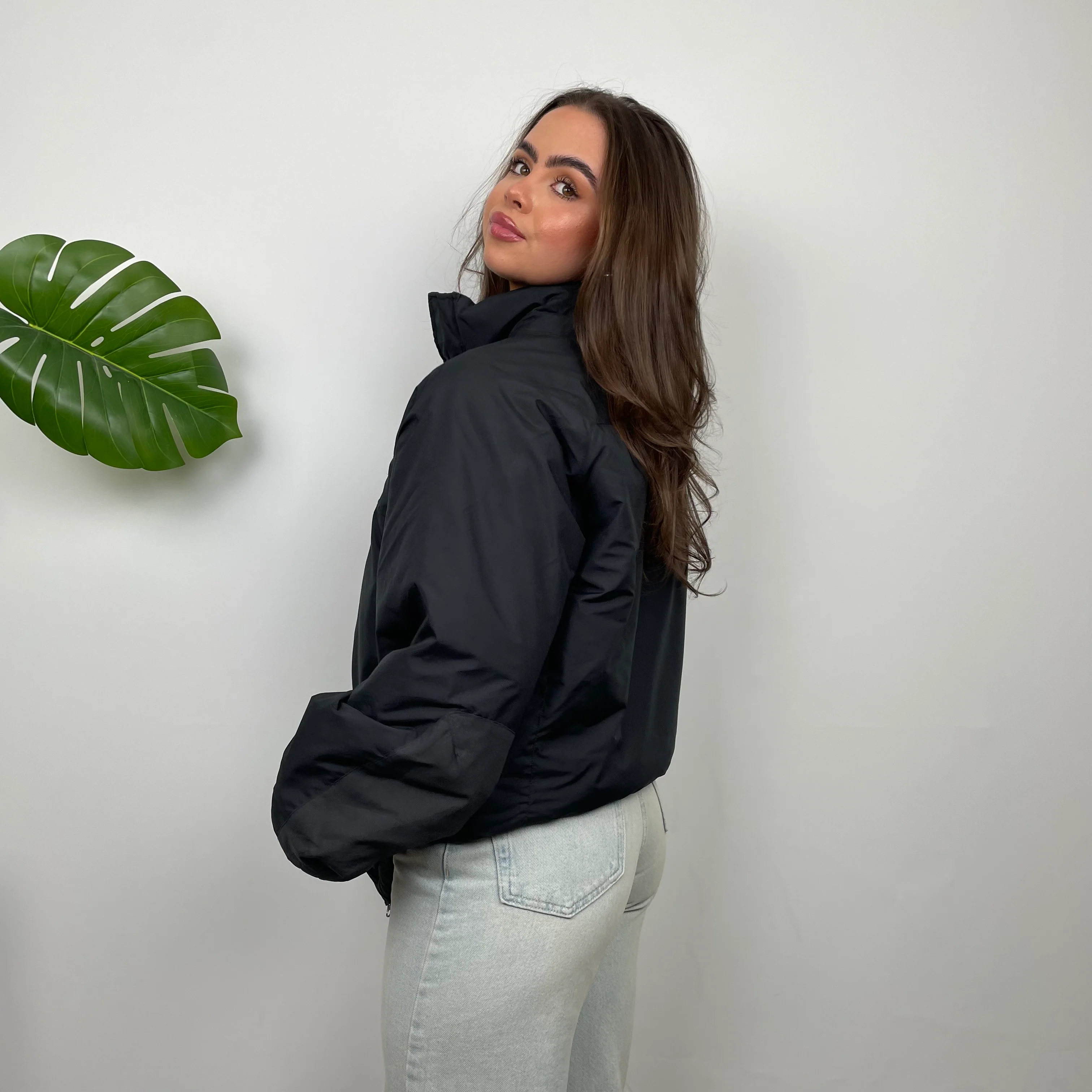 Nike Black Embroidered Swoosh Padded Jacket (L) - Image 7