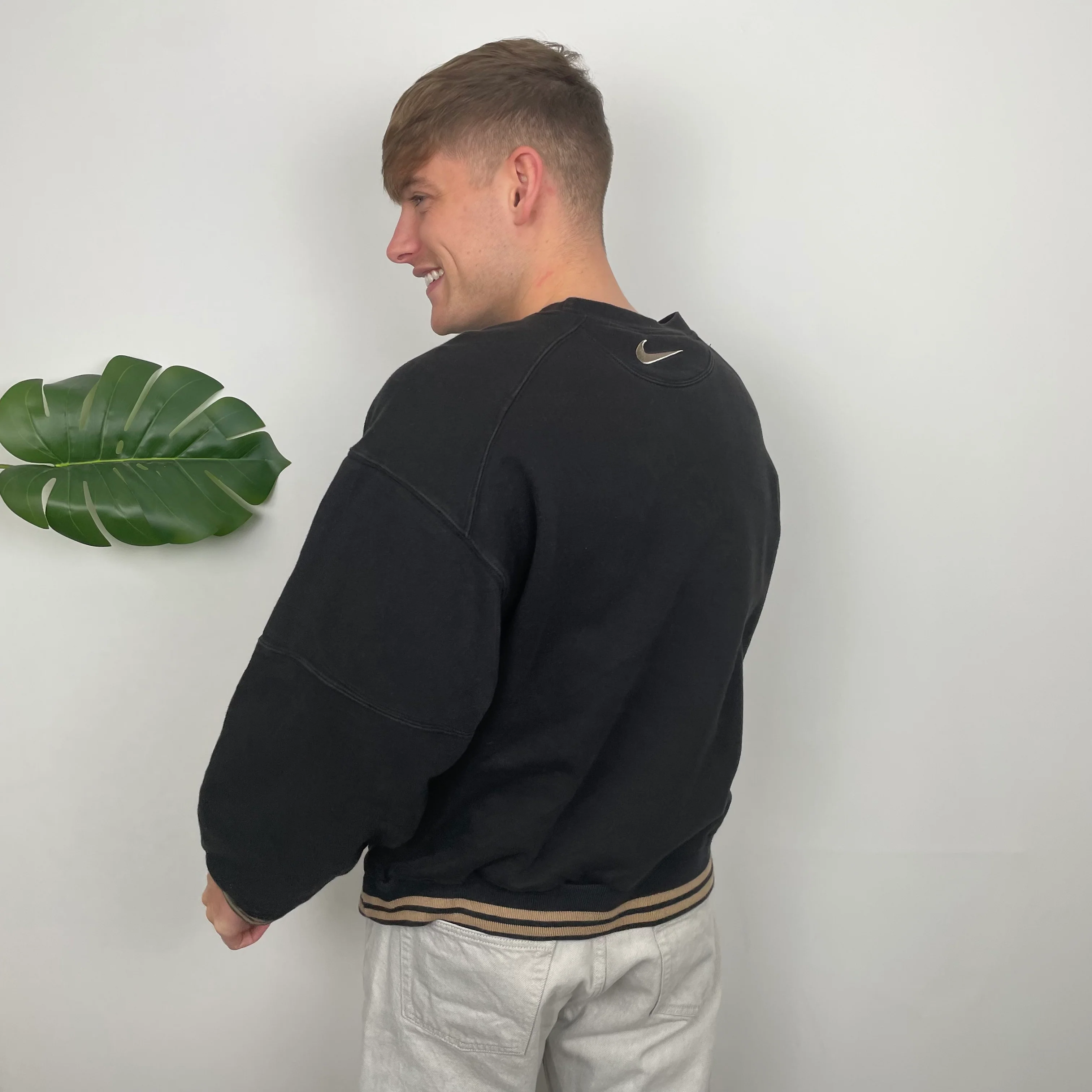Nike Black Embroidered Swoosh Sweatshirt (M) - Image 6