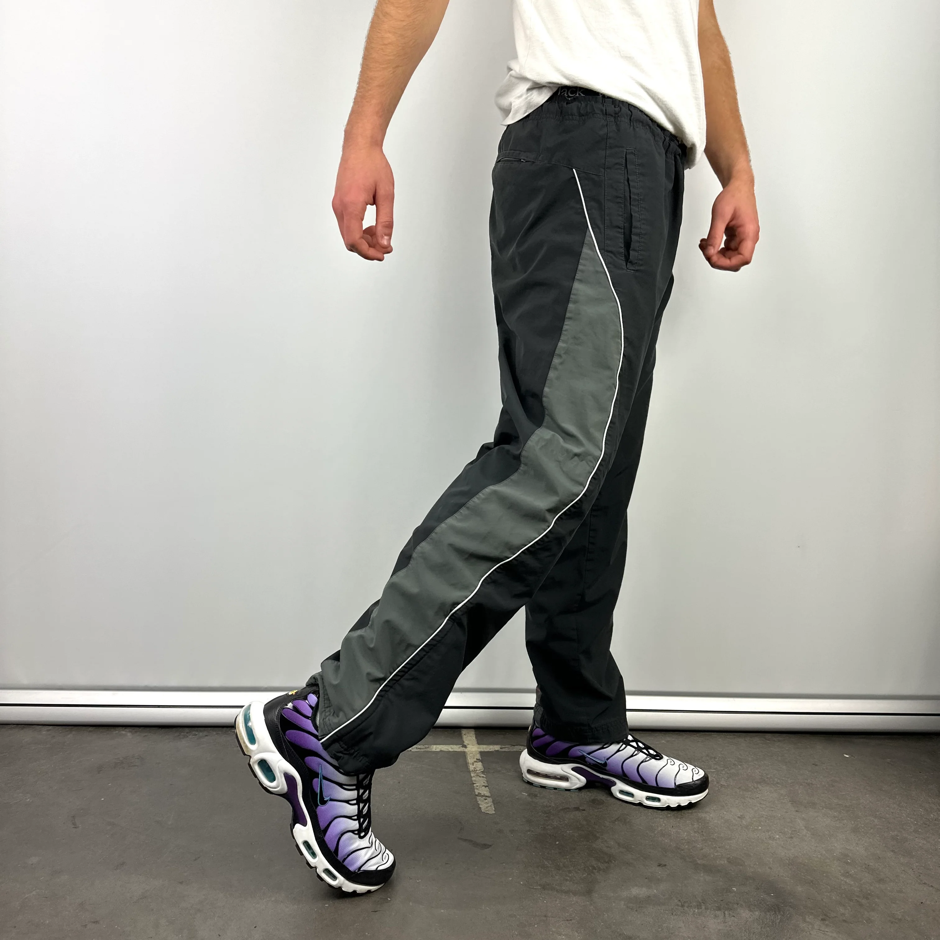 Nike Black Embroidered Swoosh Track Pants (M) - Image 6