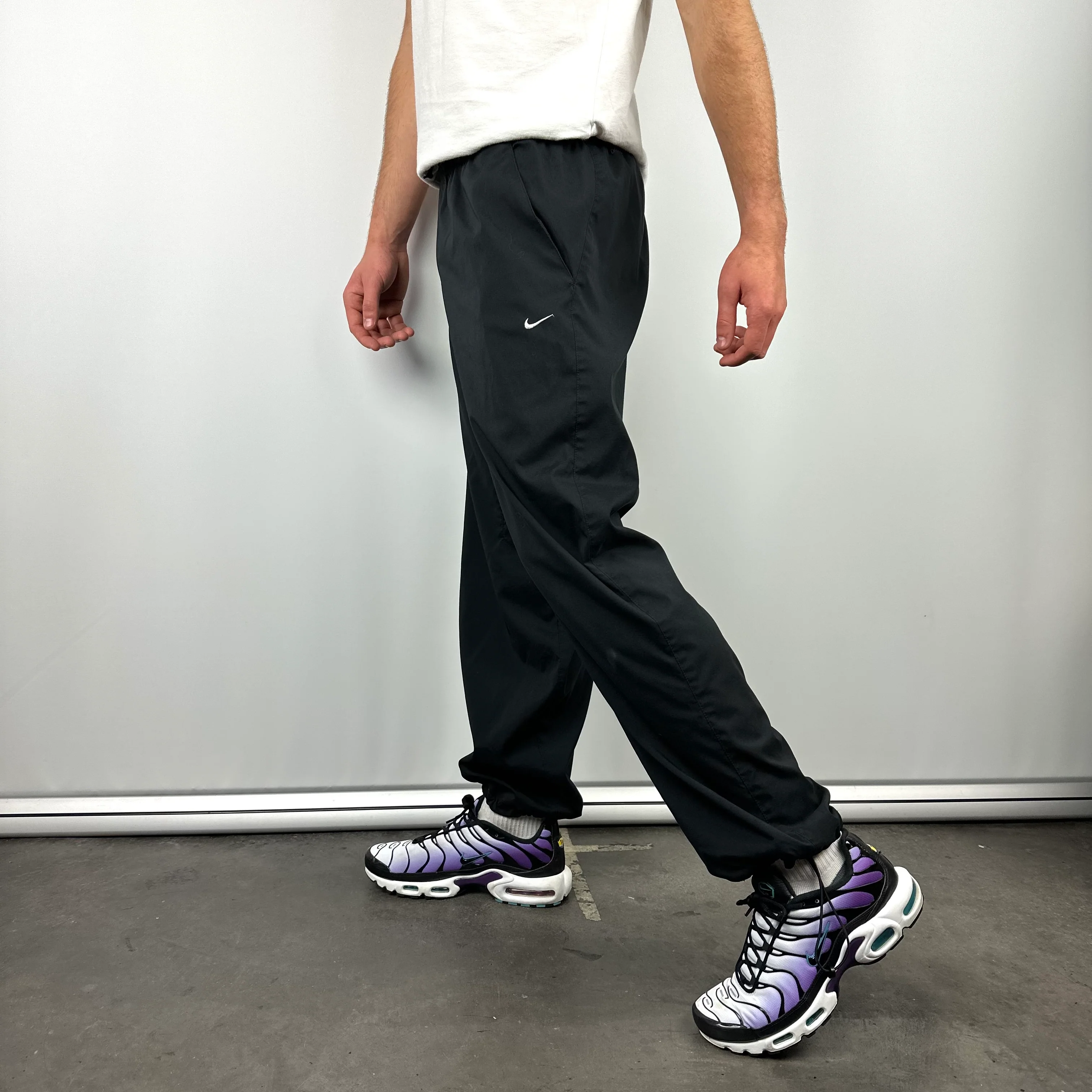 Nike Black Embroidered Swoosh Track Pants (L) - Image 5