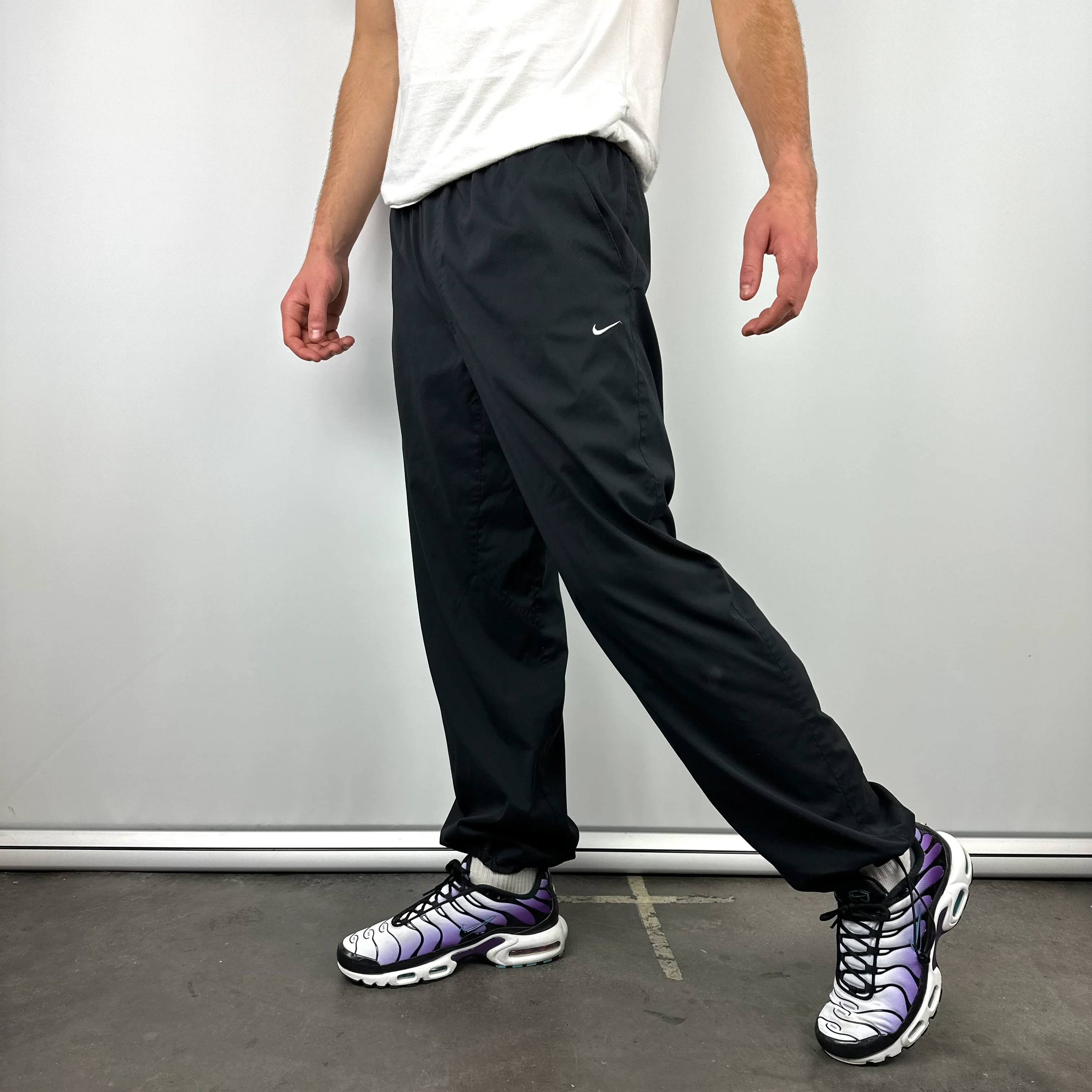 Nike Black Embroidered Swoosh Track Pants (L) - Image 6