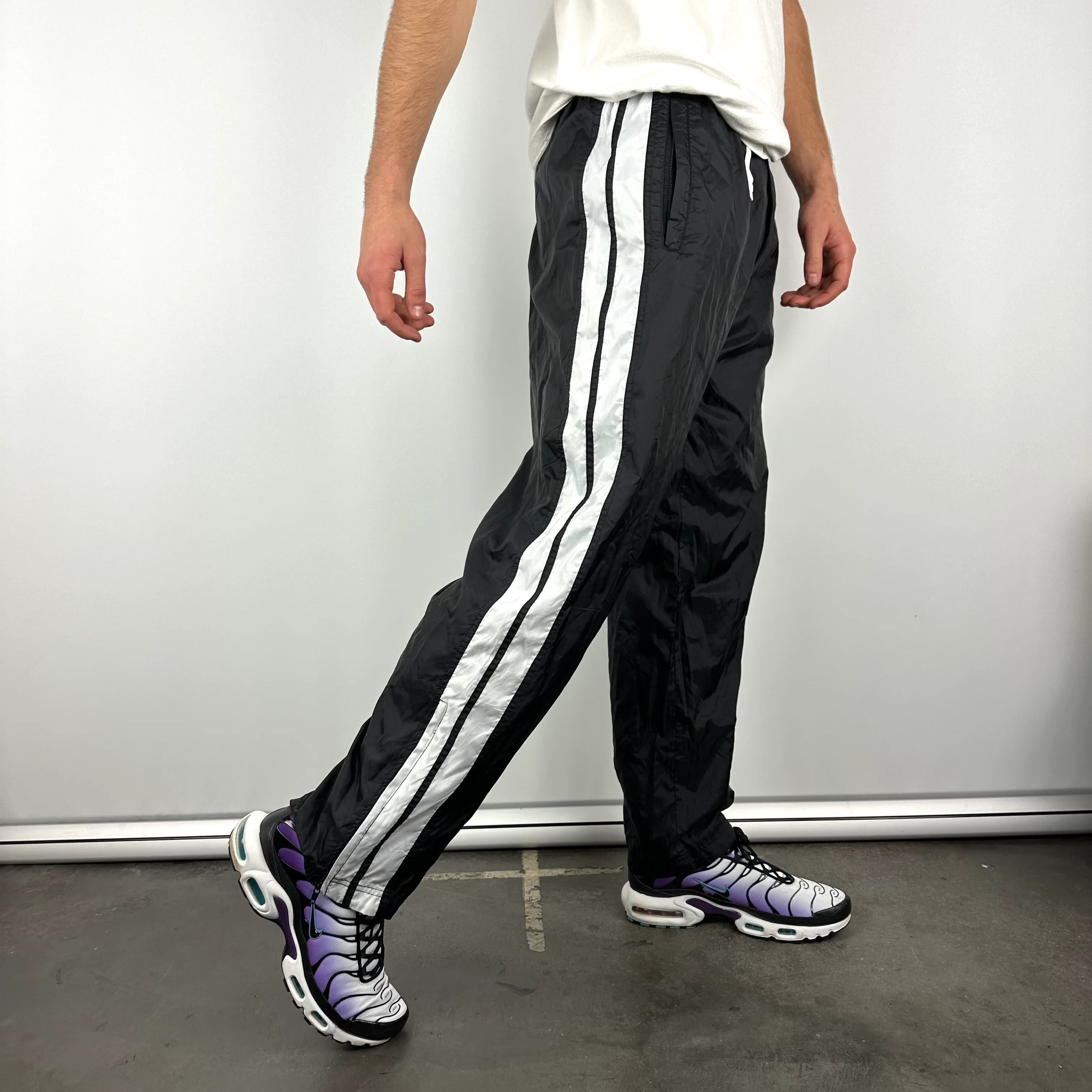 Nike Black Embroidered Swoosh Track Pants (L) - Image 4