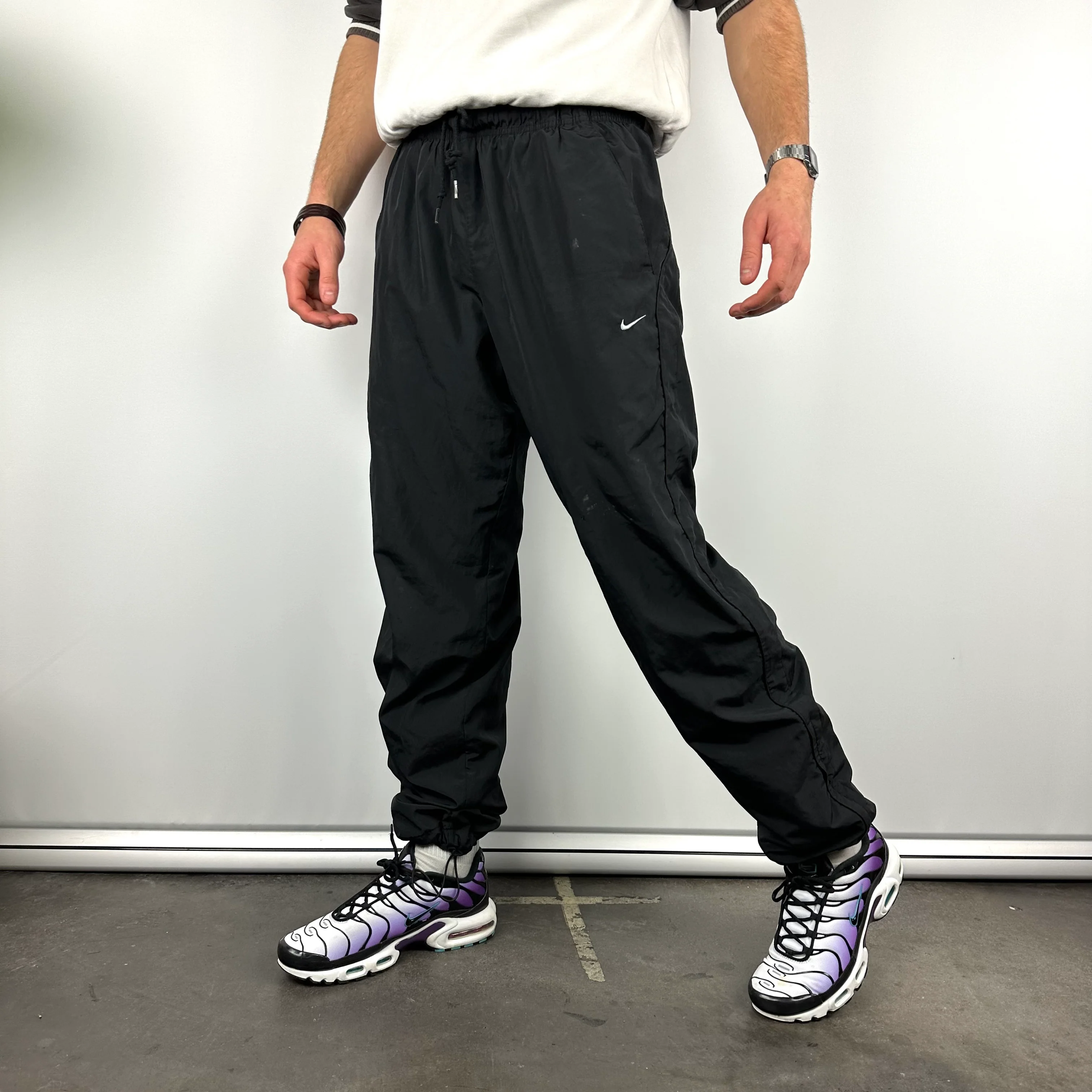 Nike Black Embroidered Swoosh Track Pants (XL) - Image 6