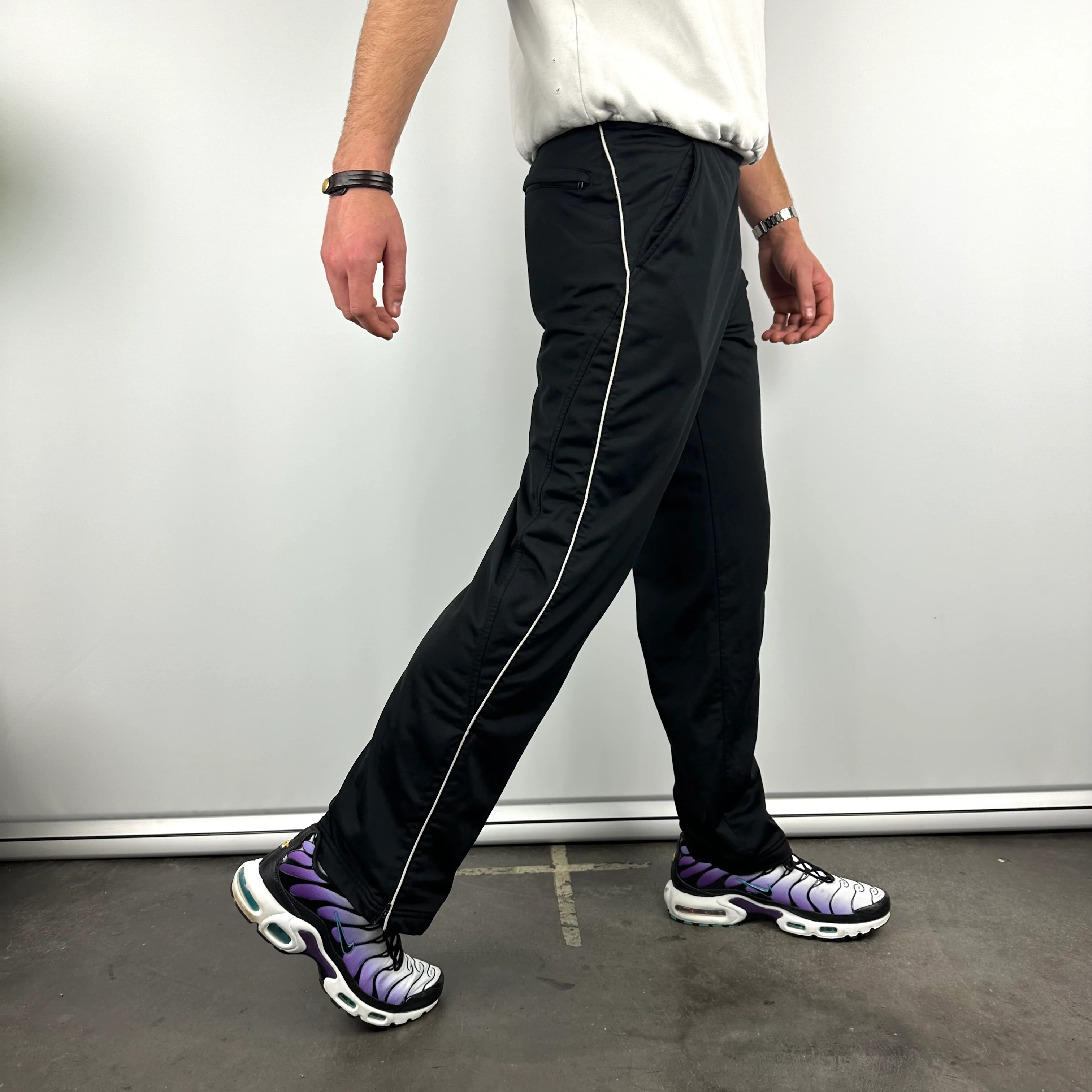 Nike Black Embroidered Swoosh Track Pants (L) - Image 5