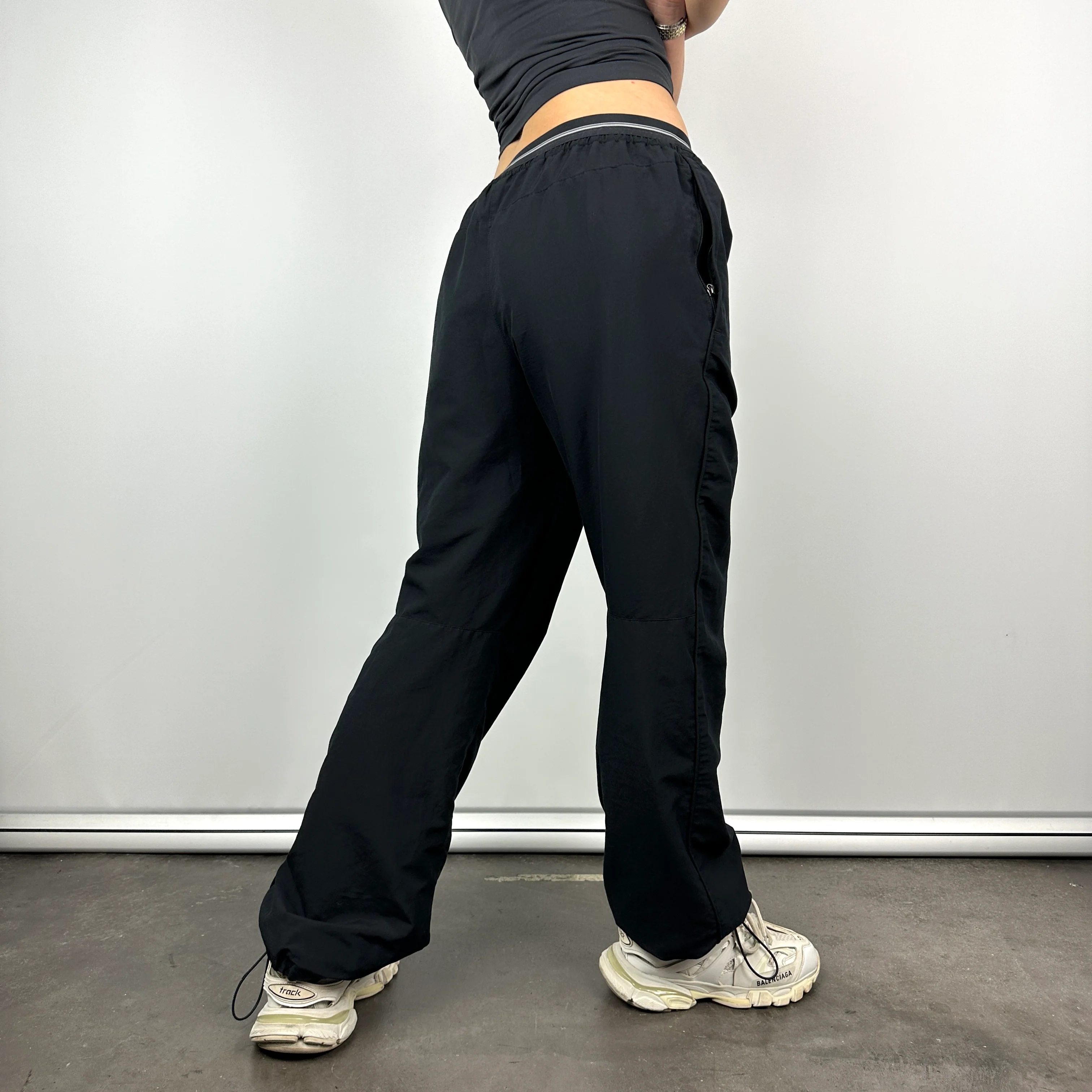 Nike Black Embroidered Swoosh Track Pants (L) - Image 4