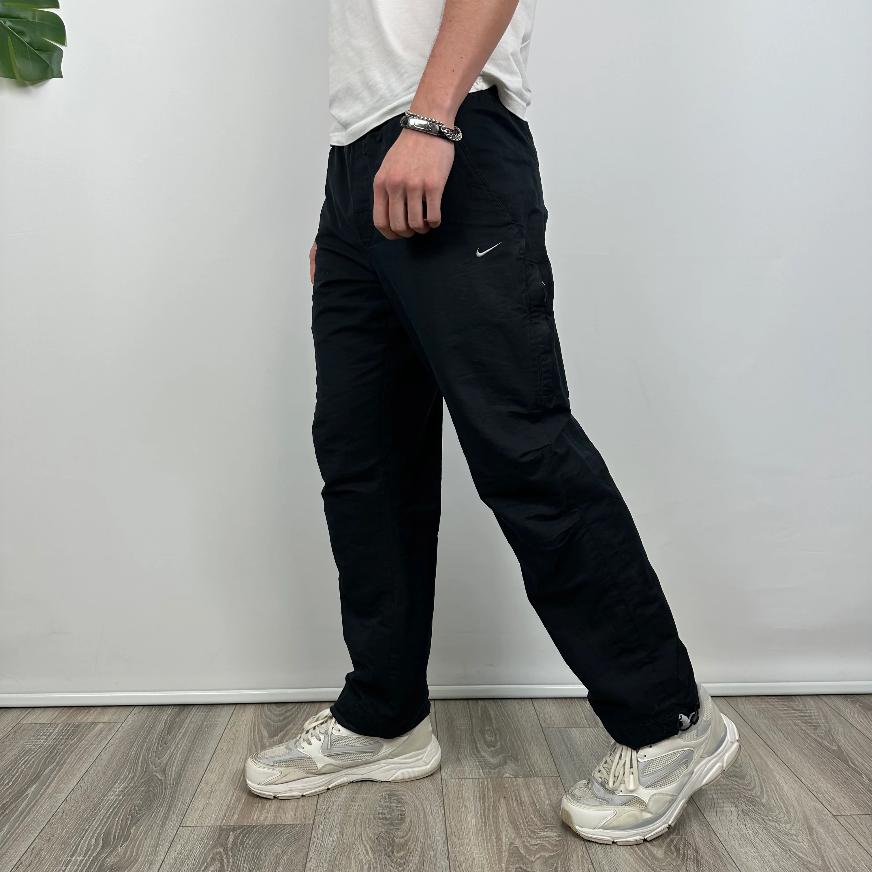 Nike Black Embroidered Swoosh Track Pants (S) - Image 2