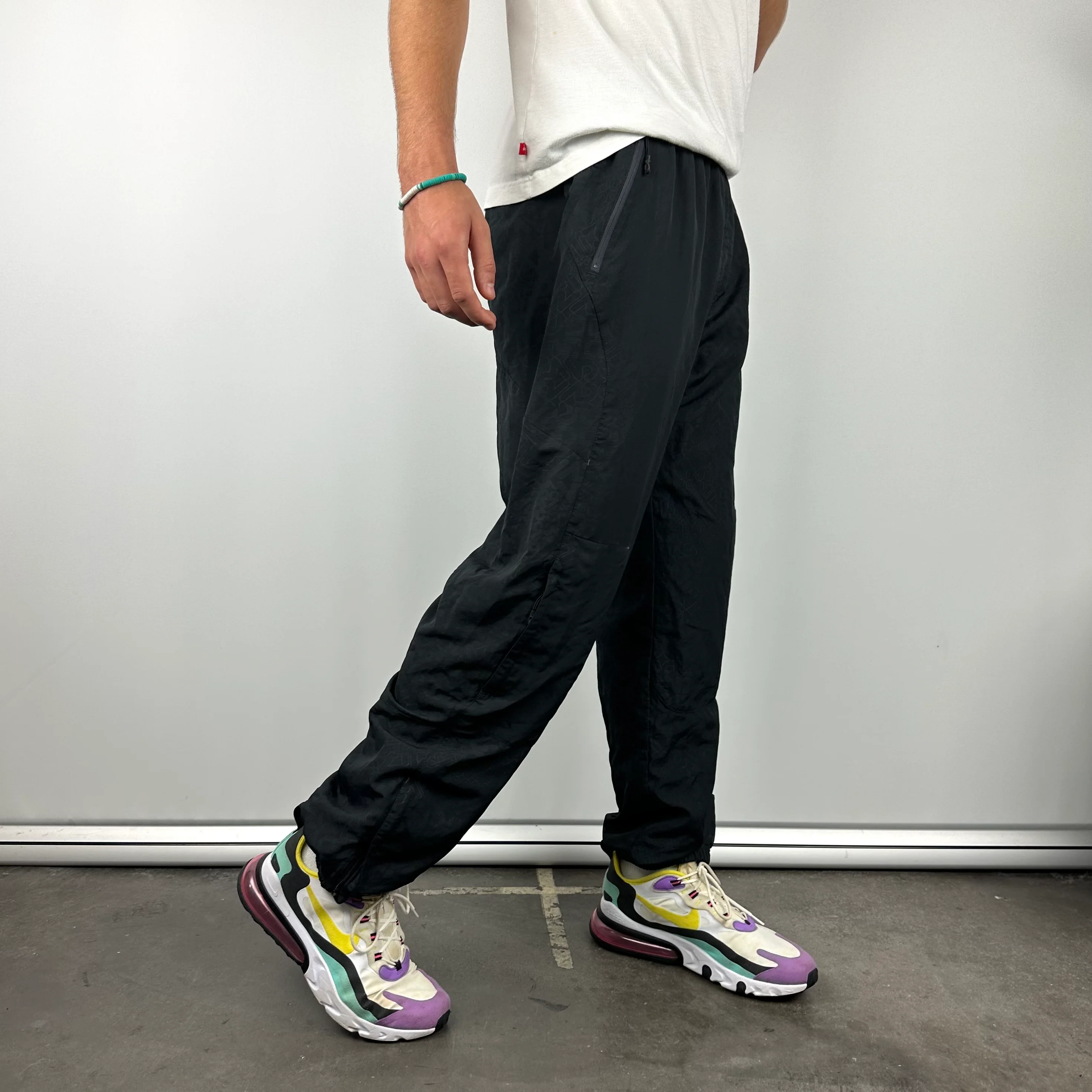 Nike Black Spell Out Track Pants (XL) - Image 3