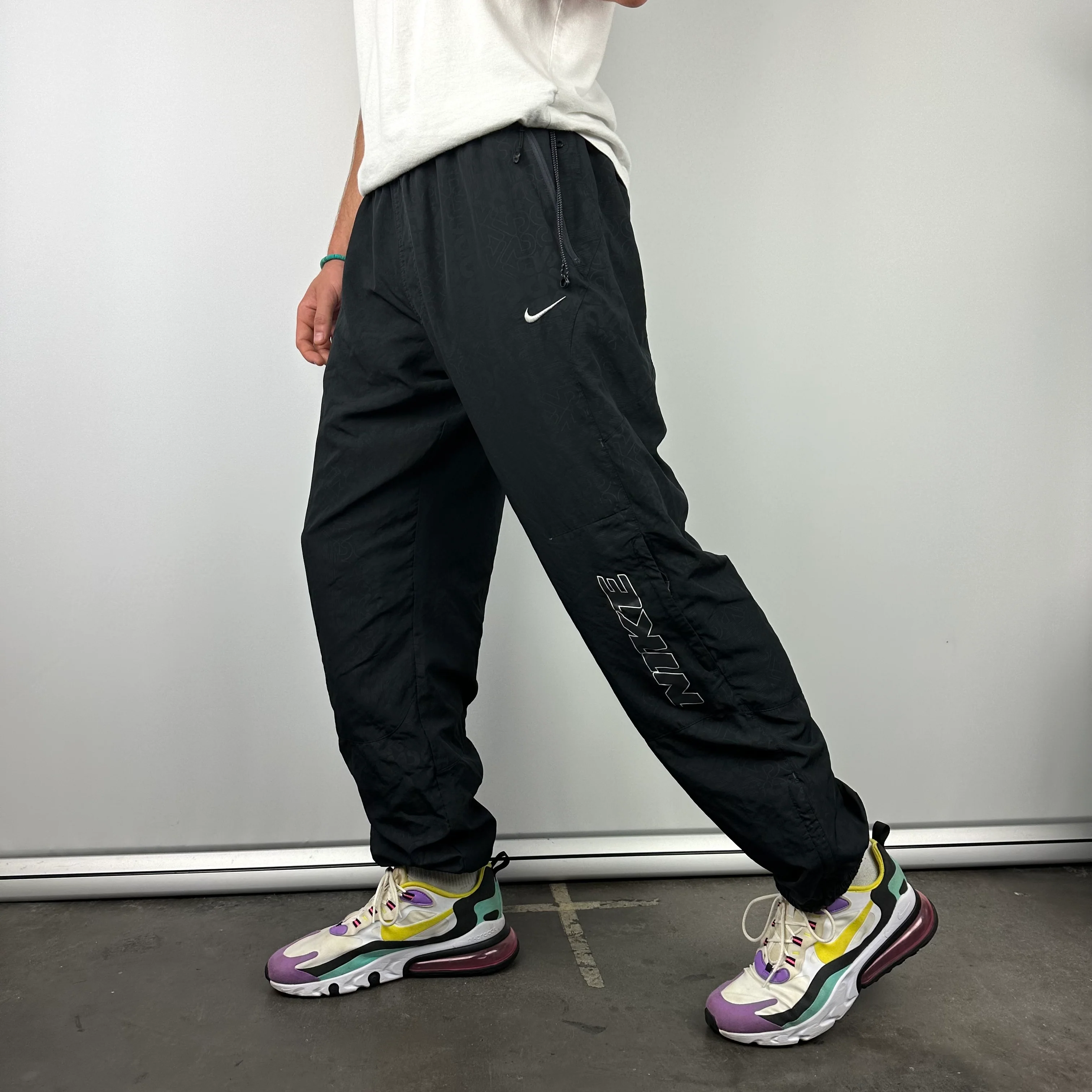 Nike Black Spell Out Track Pants (XL) - Image 5