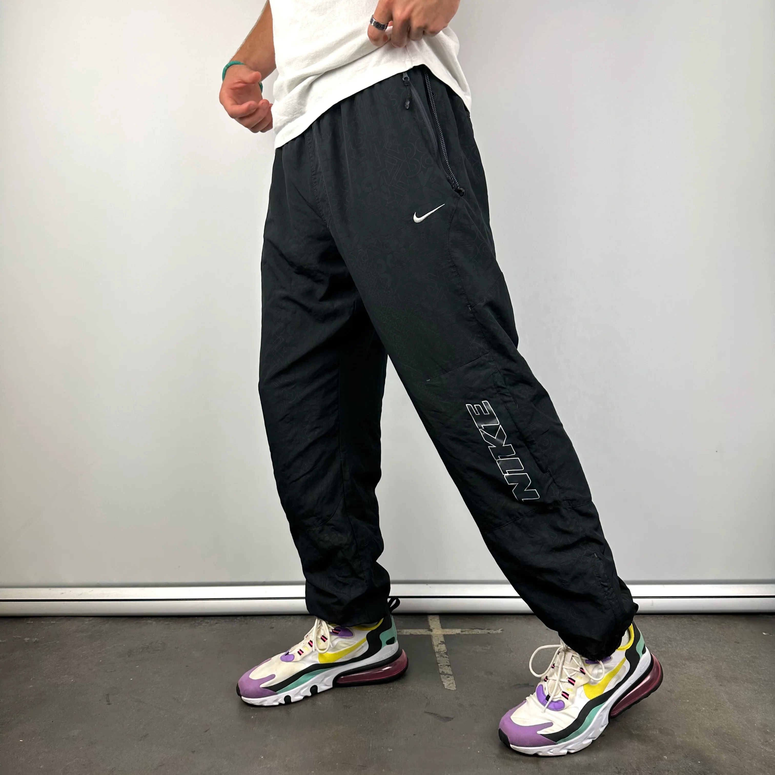 Nike Black Spell Out Track Pants (XL) - Image 7