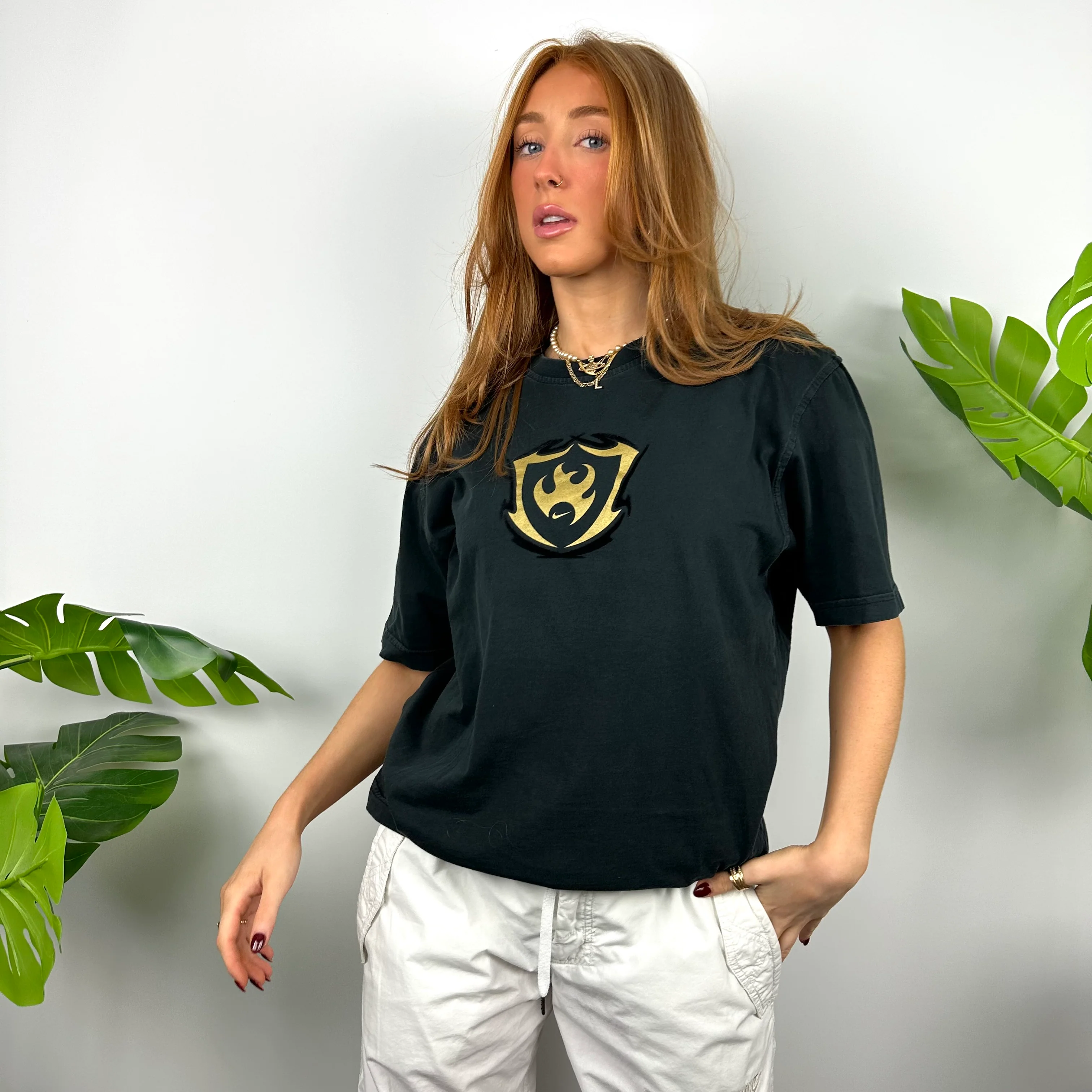 Nike Black Swoosh T Shirt (M)