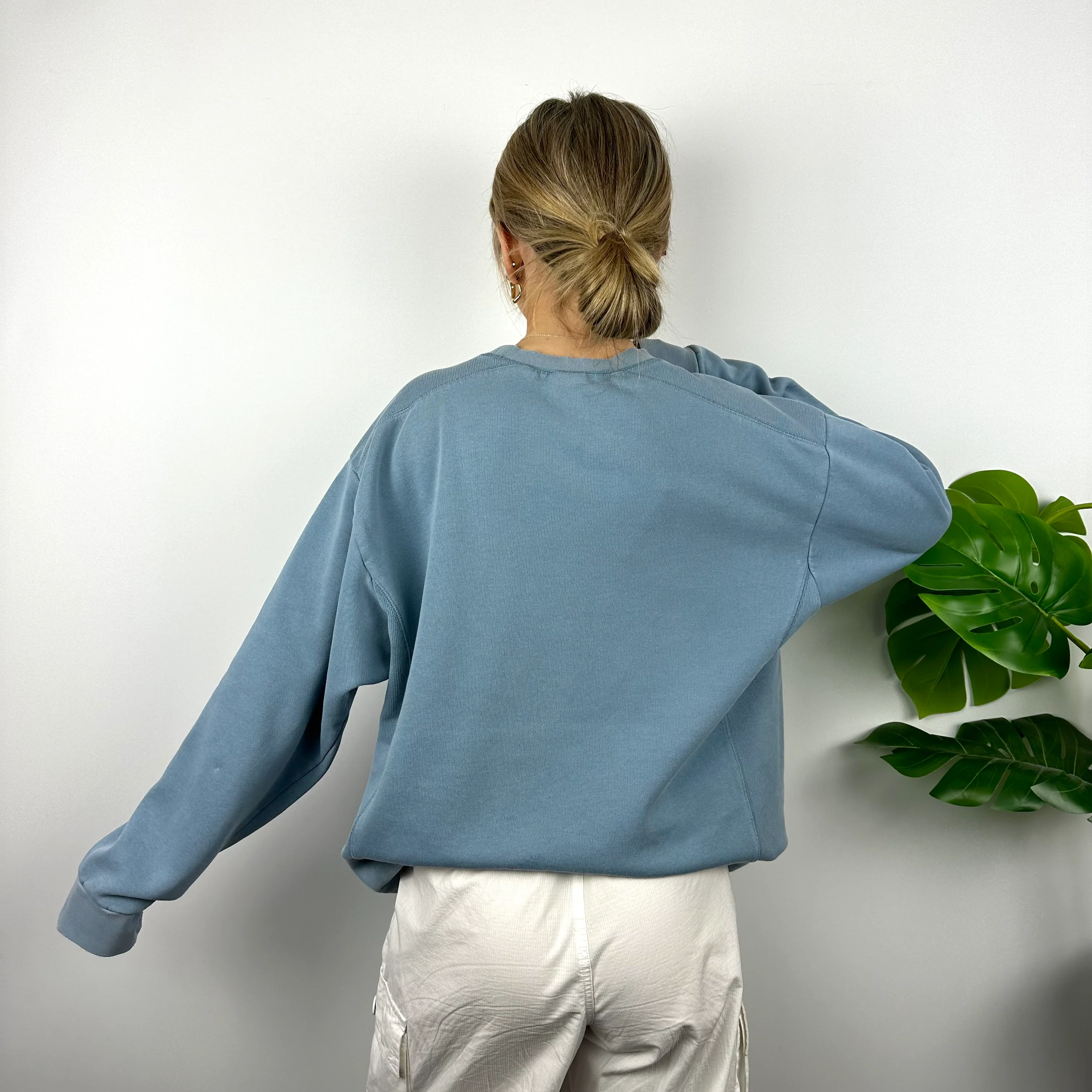 Nike Blue Embroidered Spell Out Sweatshirt (XL) - Image 4