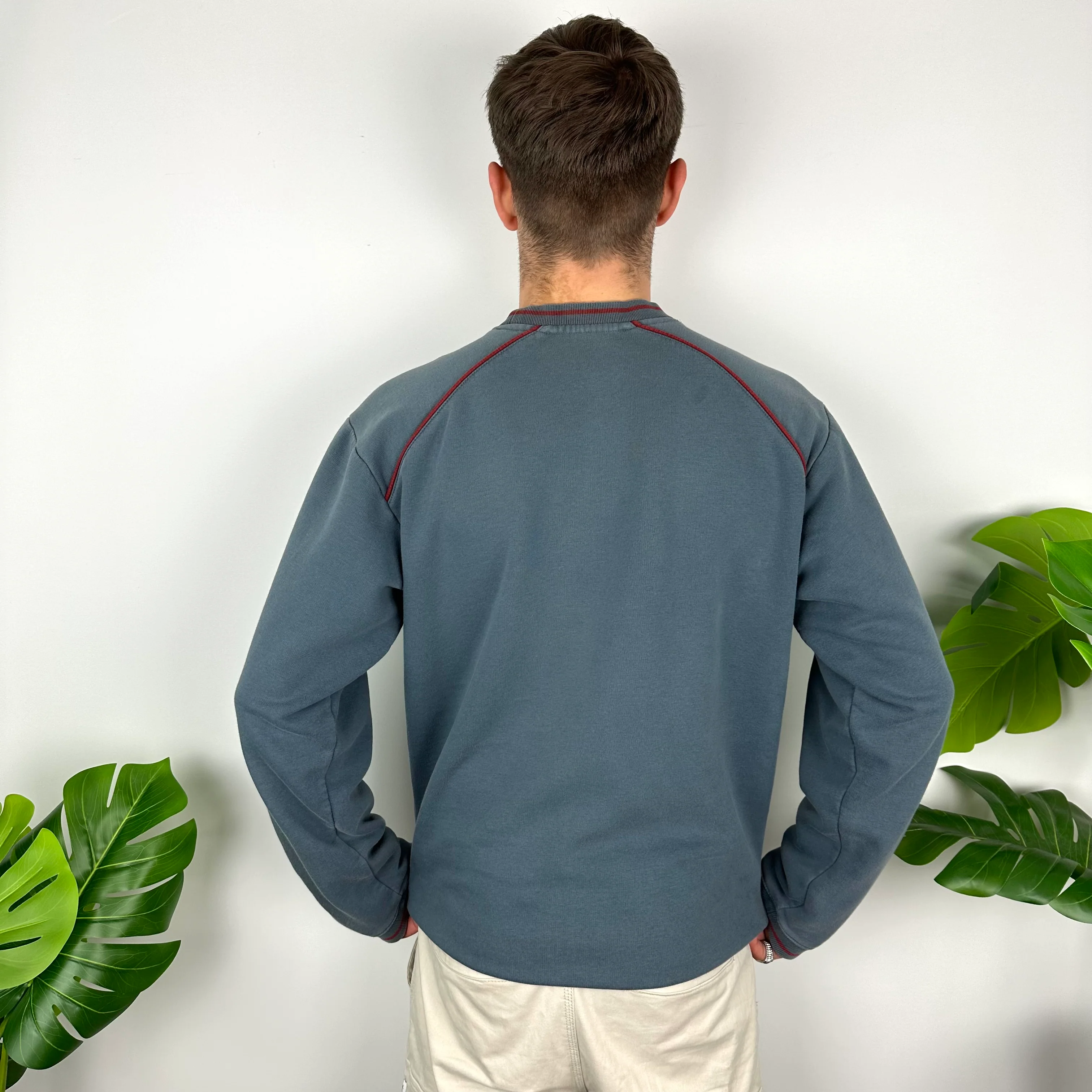 Nike Blue Embroidered Spell Out Sweatshirt (L) - Image 6
