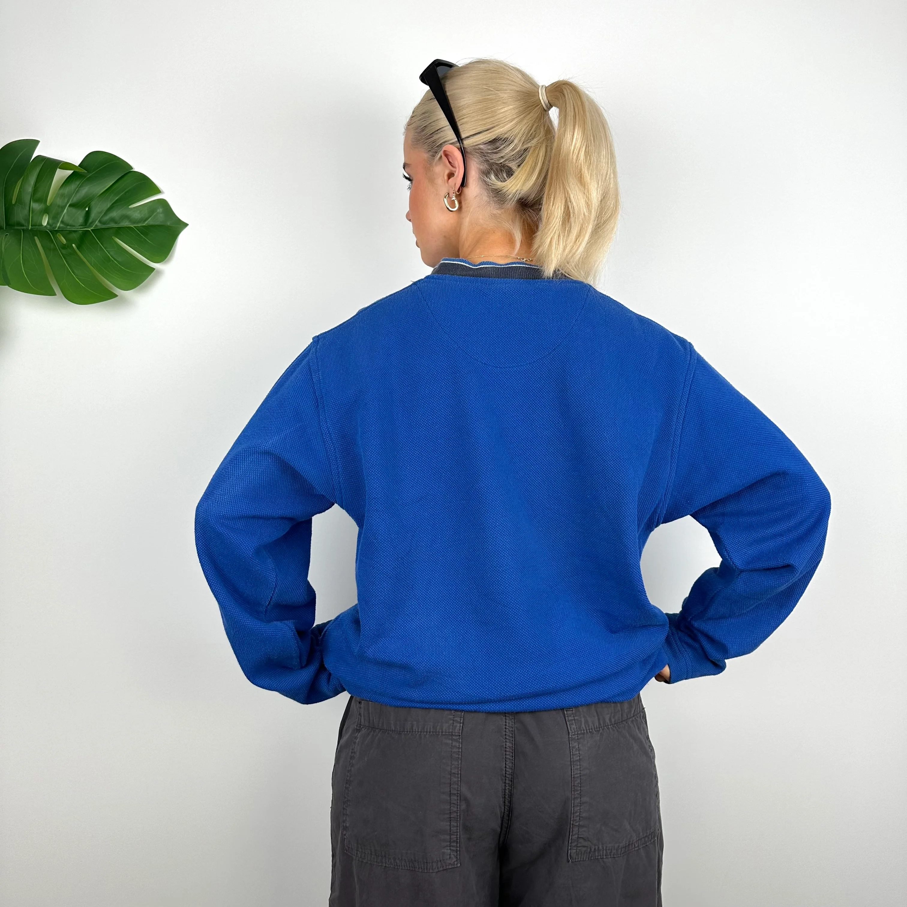 Nike Blue Embroidered Spell Out Sweatshirt (M) - Image 6
