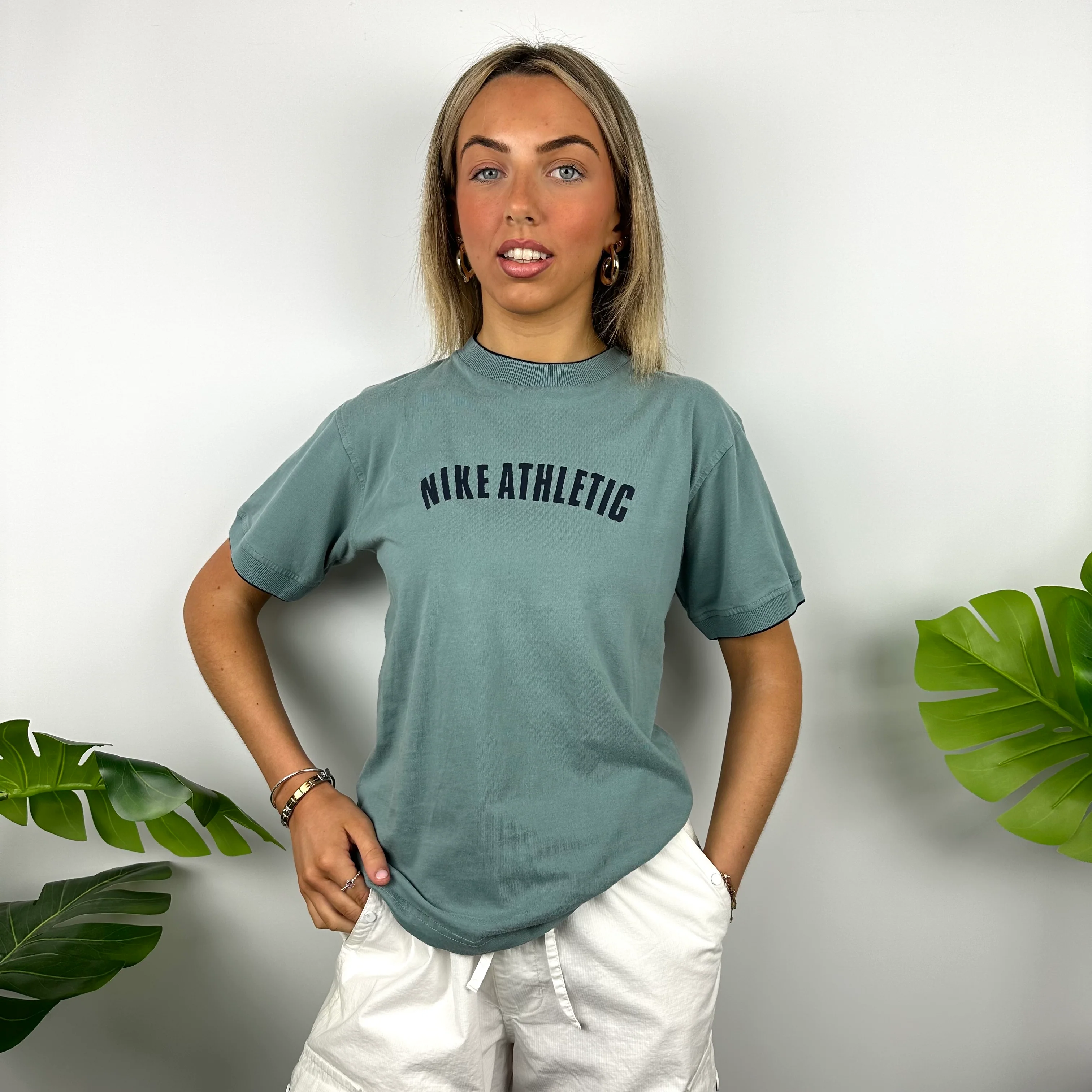 Nike Blue Embroidered Spell Out T Shirt (S) - Image 6