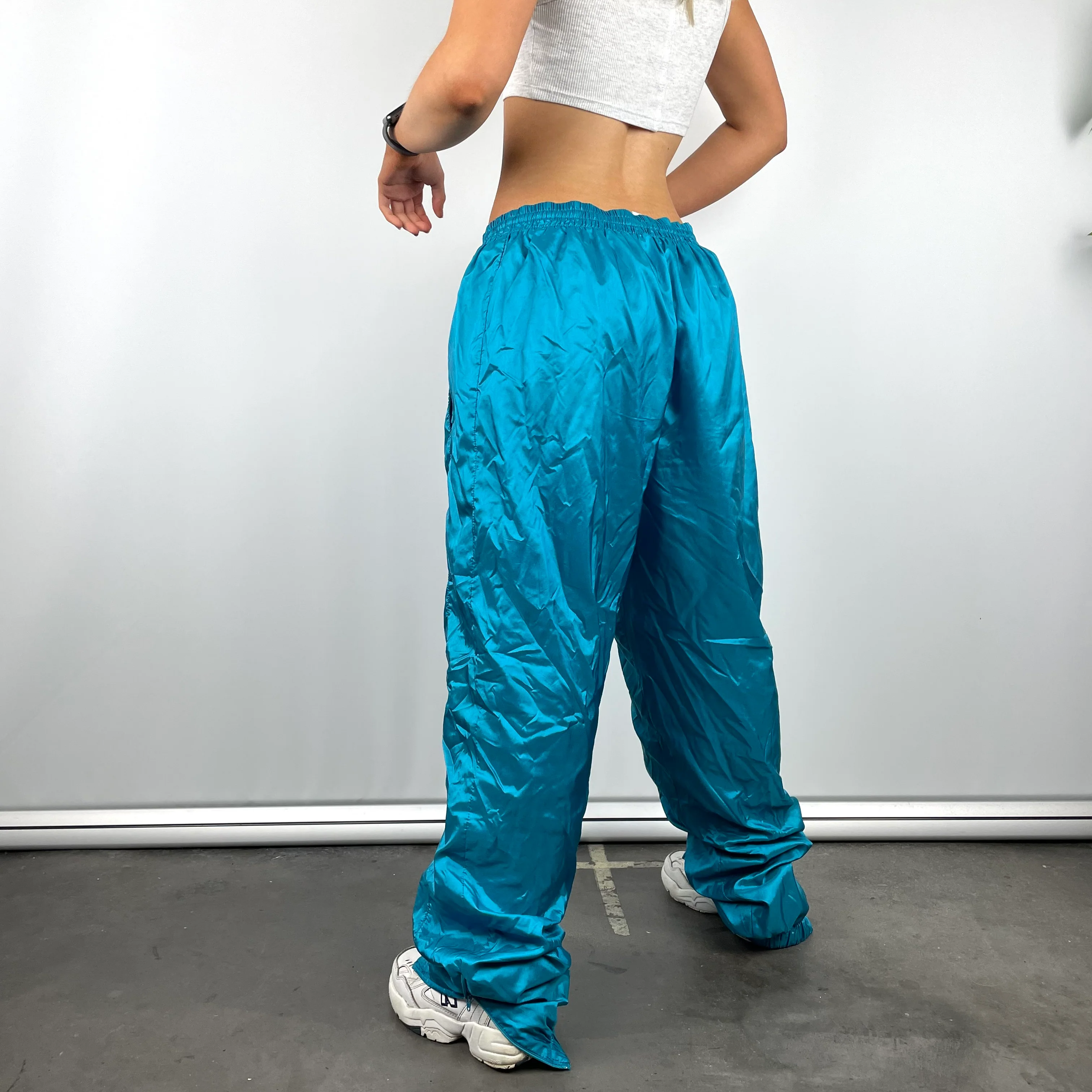 Nike Blue Embroidered Spell Out Track Pants (L) - Image 5
