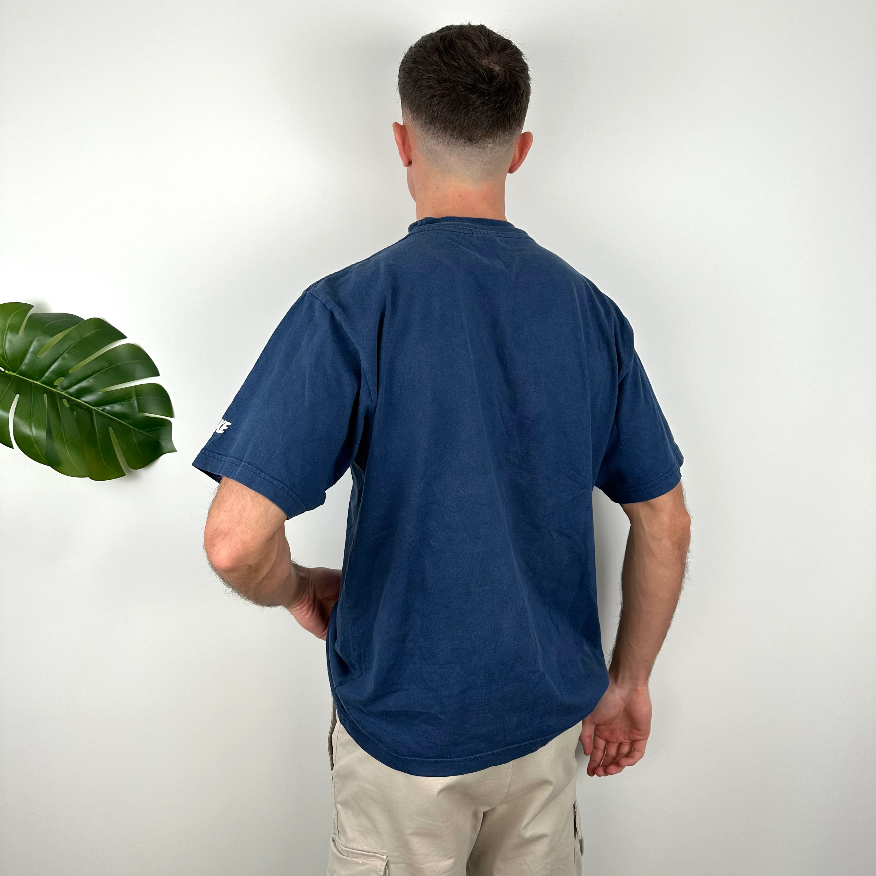 Nike Blue Embroidered Swoosh T Shirt (M) - Image 5