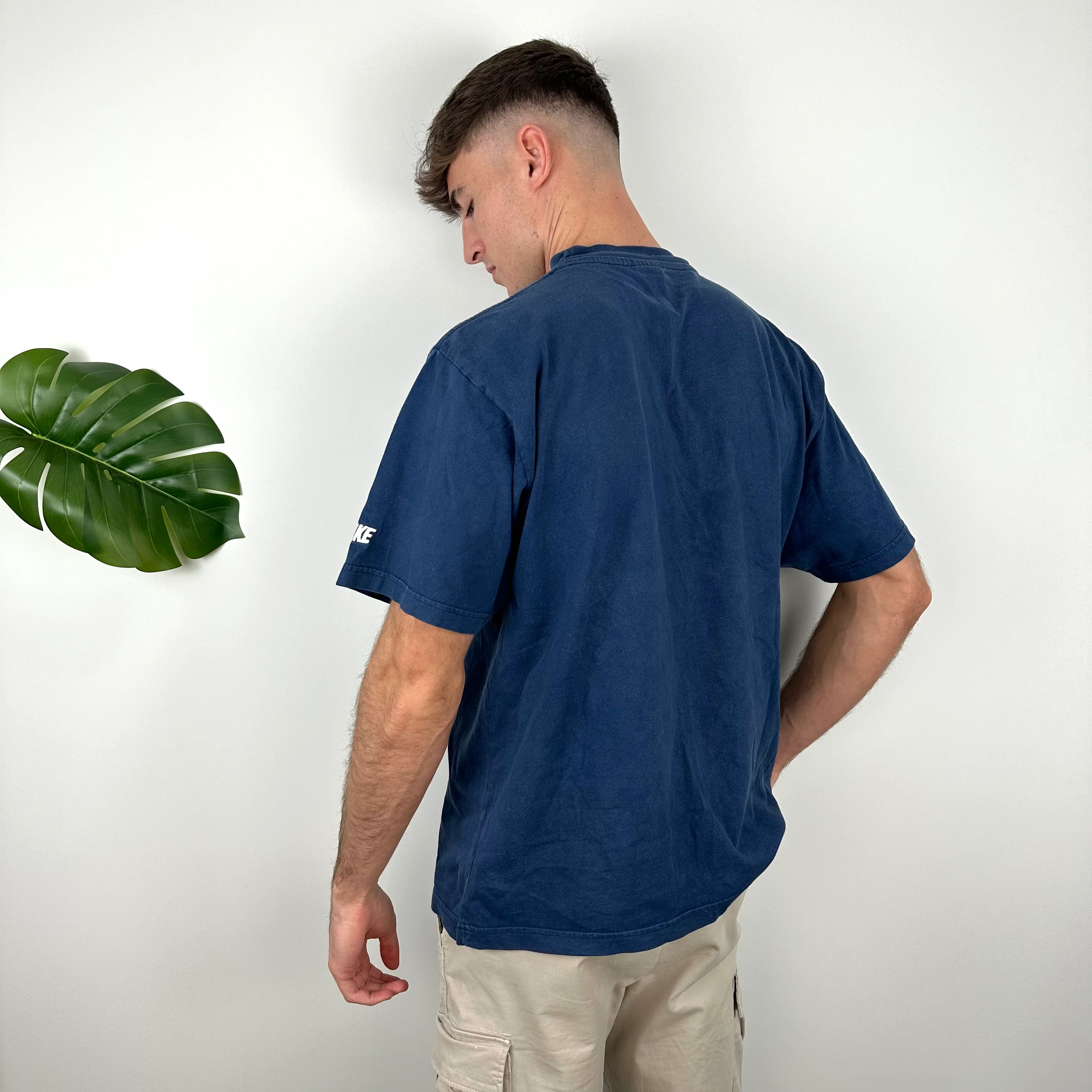 Nike Blue Embroidered Swoosh T Shirt (M) - Image 6