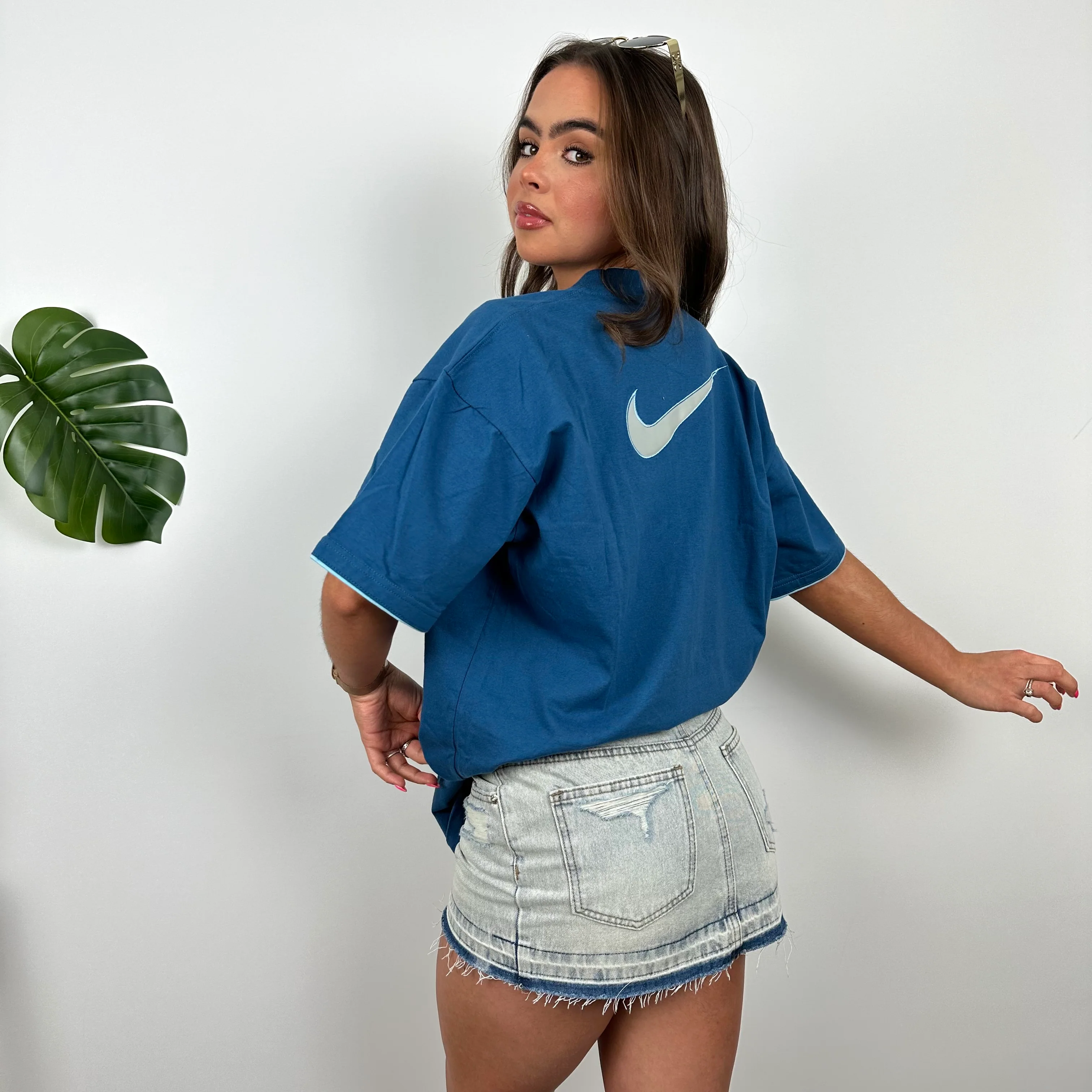 Nike Blue Embroidered Swoosh T Shirt (XL) - Image 6