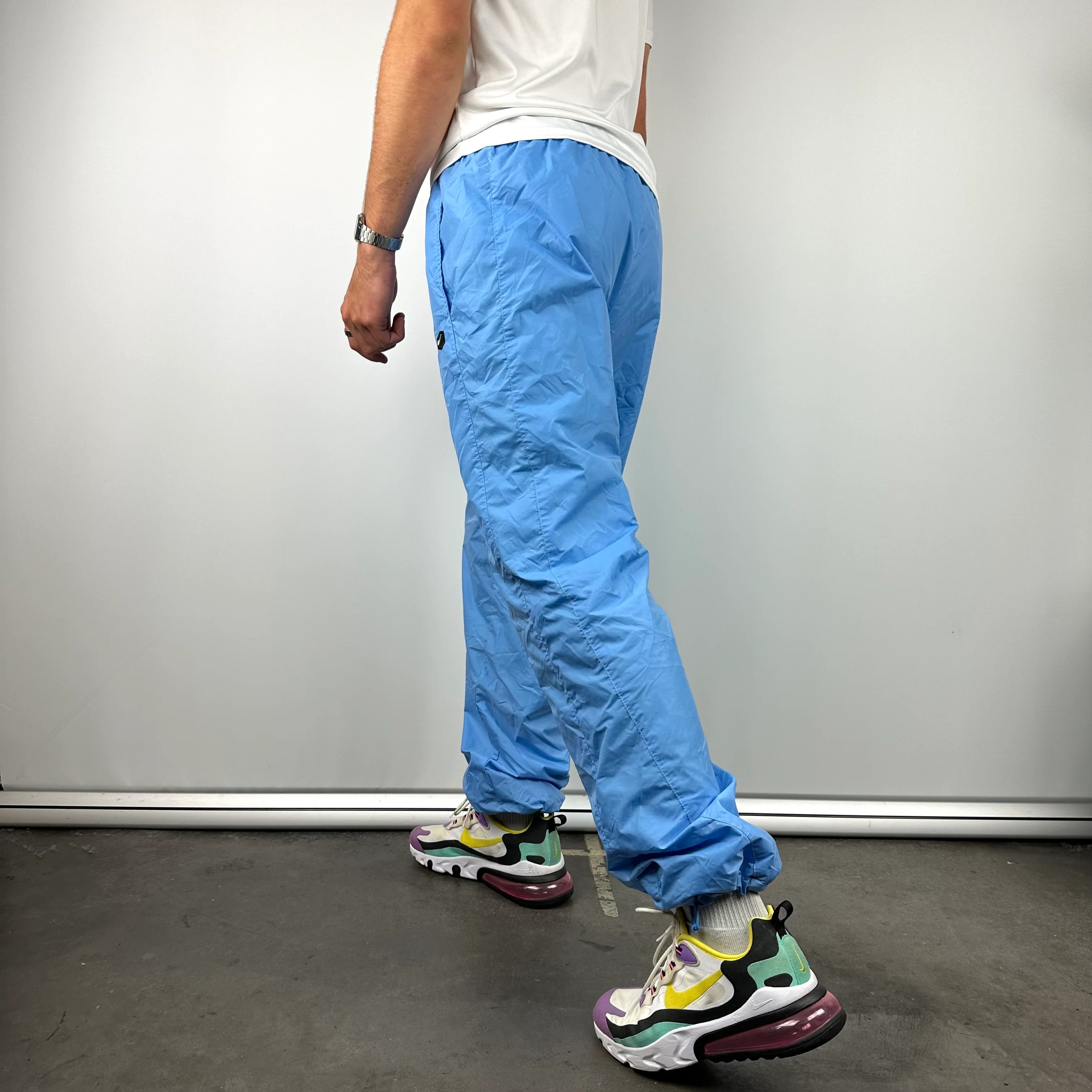Nike Blue Embroidered Swoosh Track Pants (L) - Image 4
