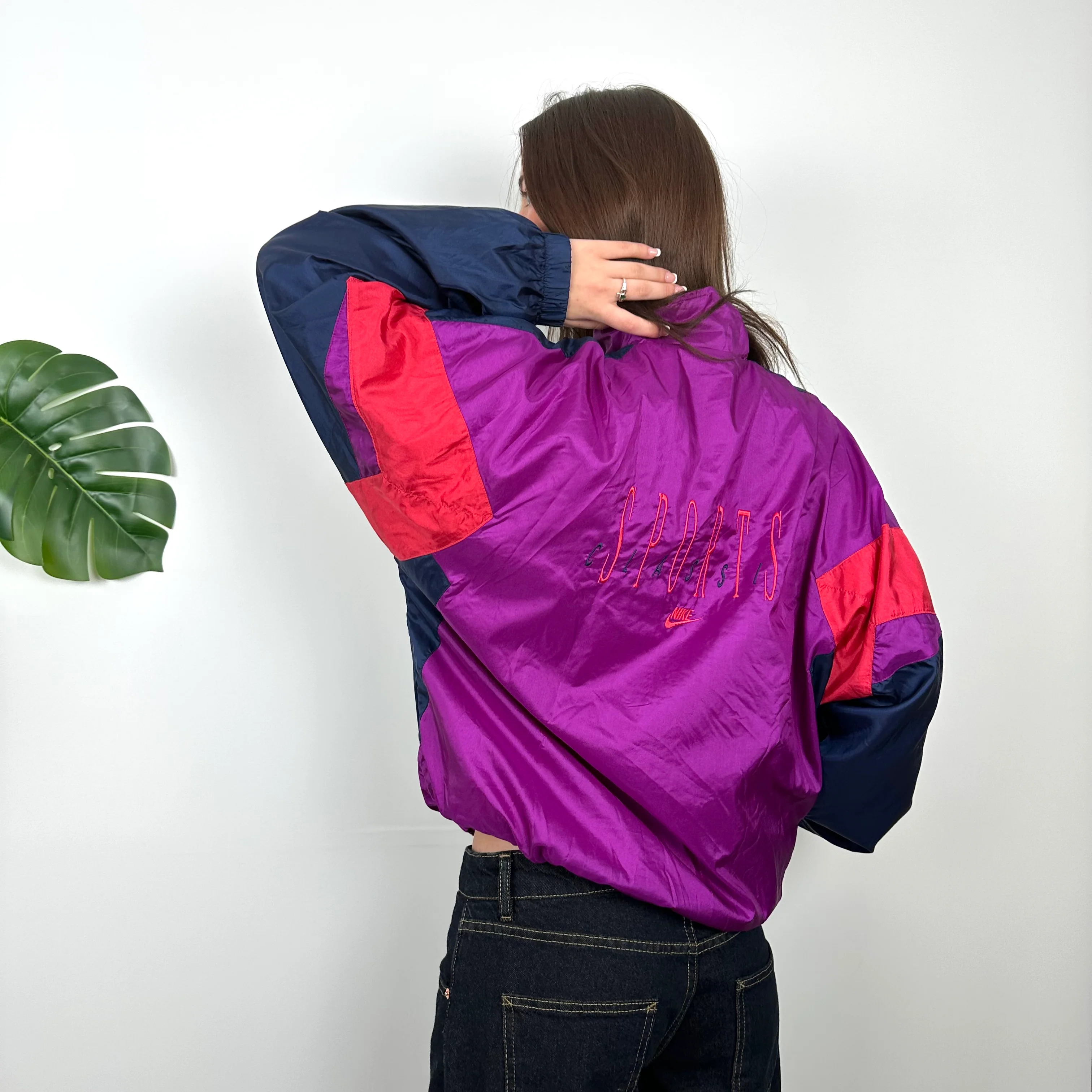 Nike Colour Block Embroidered Spell Out Windbreaker Jacket (M) - Image 4