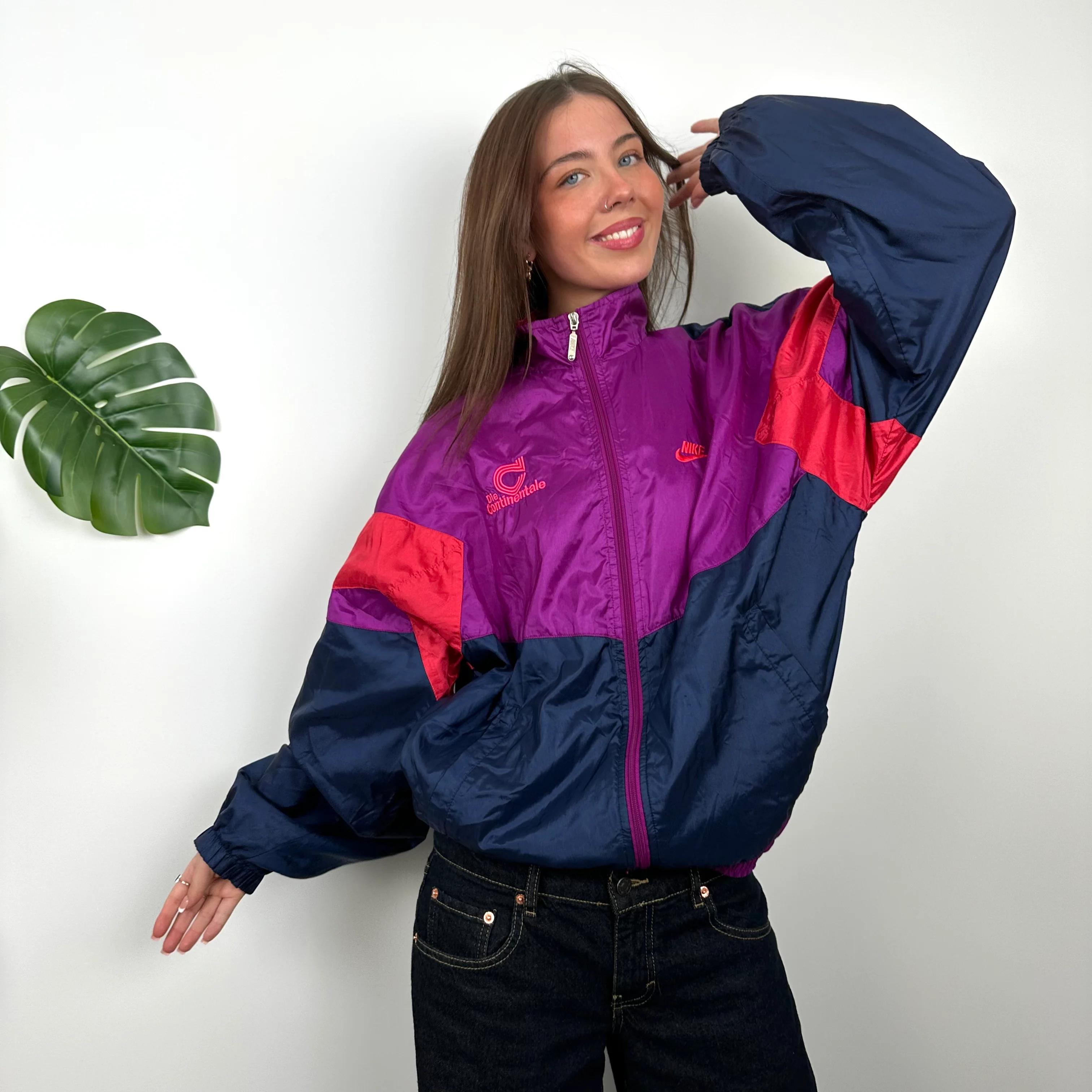 Nike Colour Block Embroidered Spell Out Windbreaker Jacket (M) - Image 5