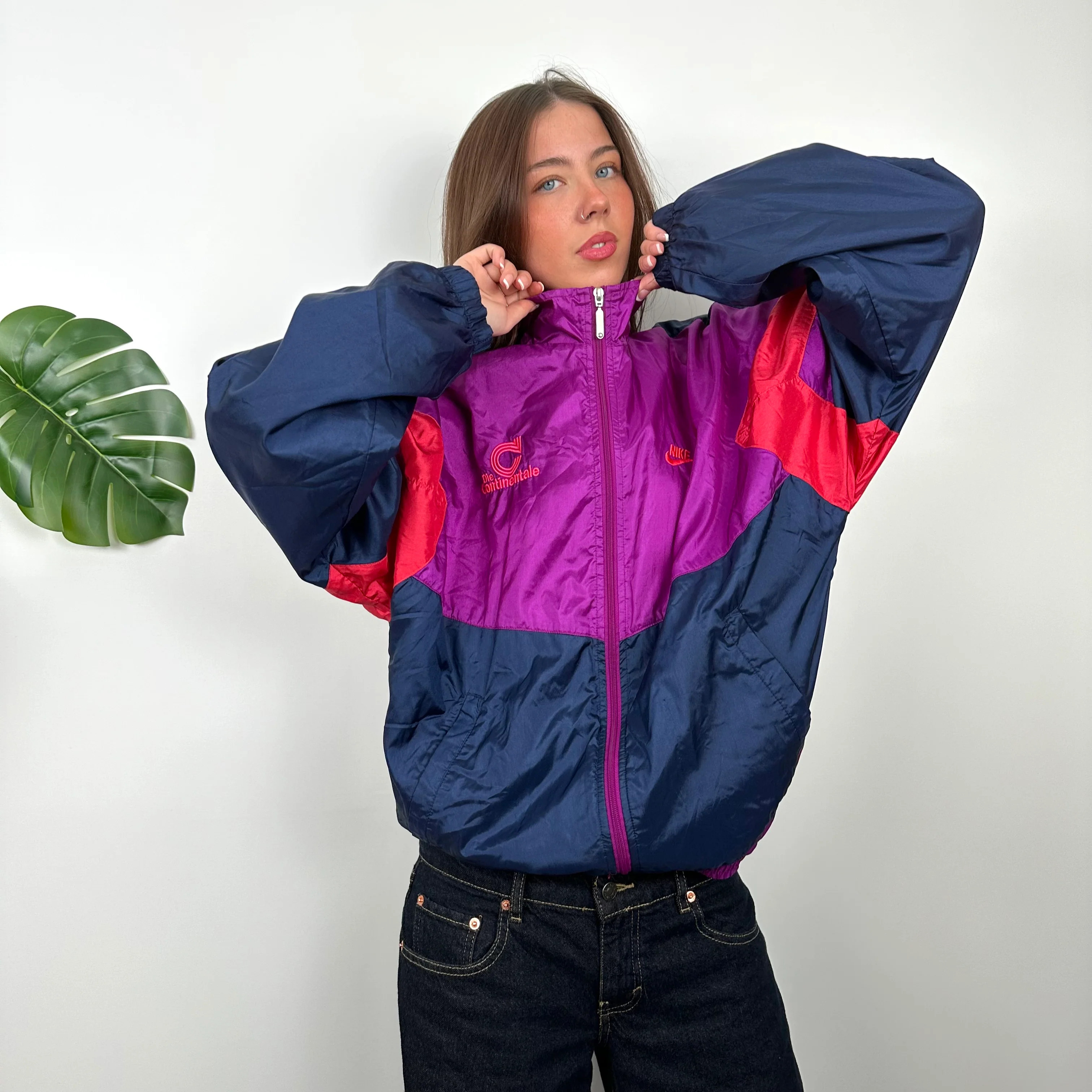 Nike Colour Block Embroidered Spell Out Windbreaker Jacket (M) - Image 7