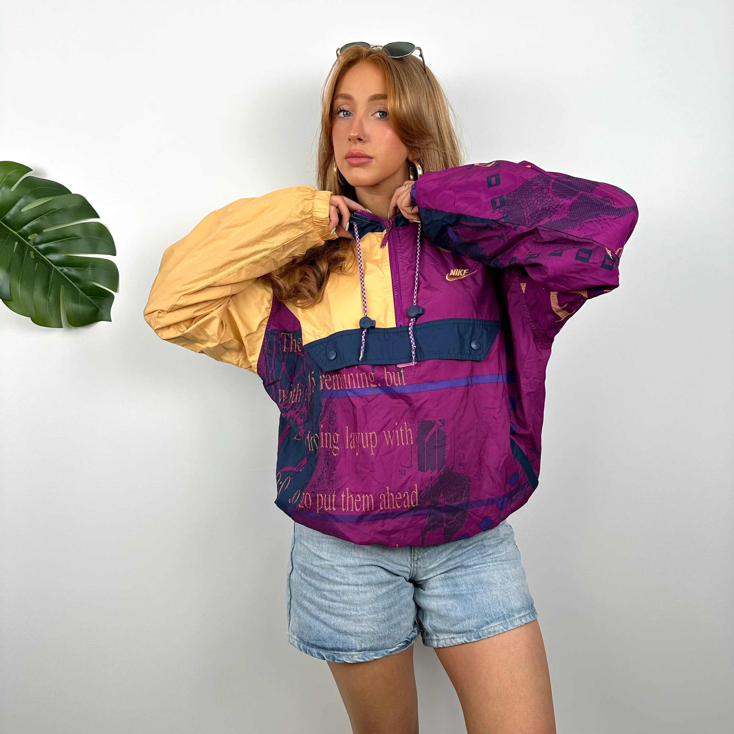 Nike Colour Block Embroidered Spell Out Windbreaker Jacket (S) - Image 4