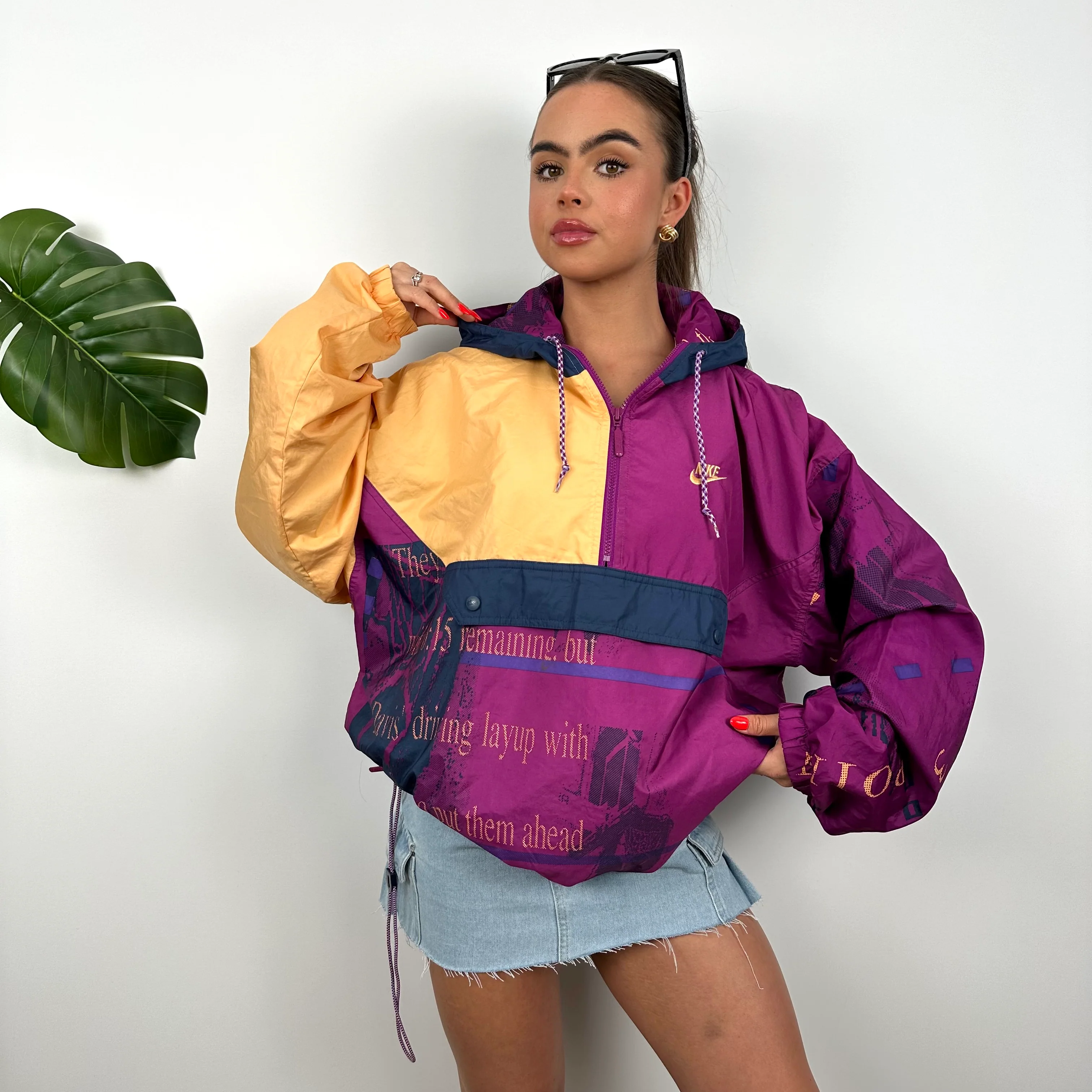 Nike Colour Block Embroidered Spell Out Windbreaker Jacket (XL) - Image 3