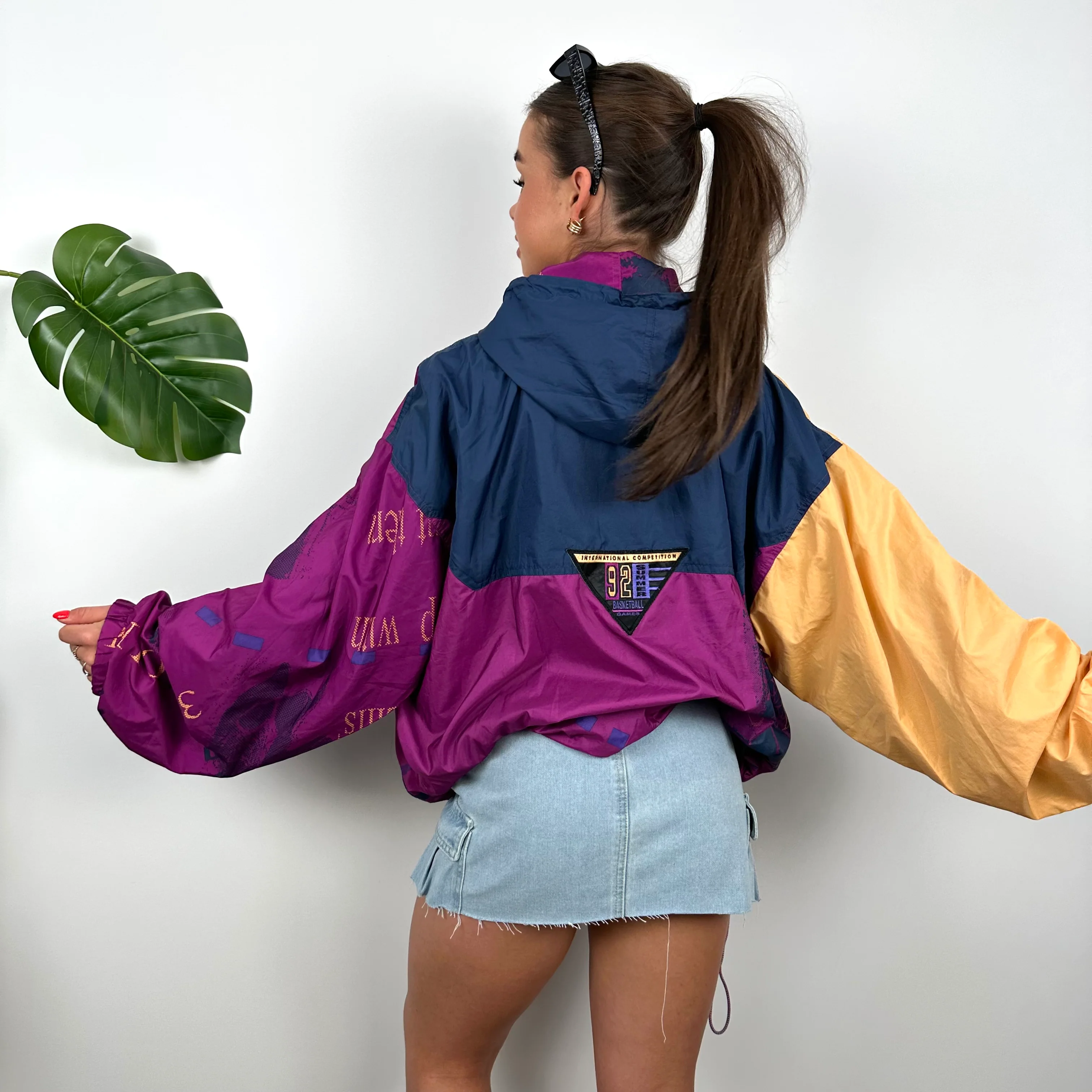 Nike Colour Block Embroidered Spell Out Windbreaker Jacket (XL) - Image 5
