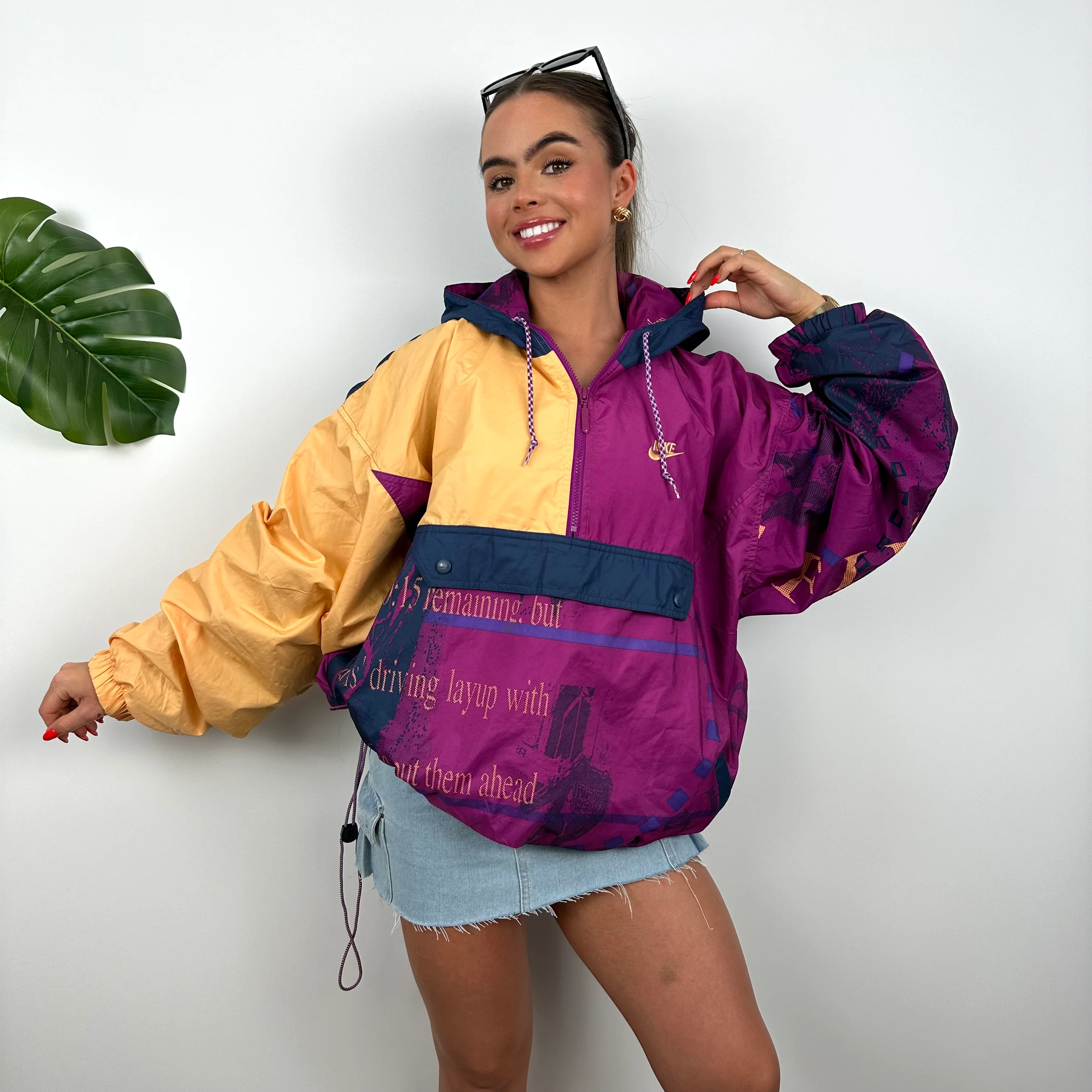 Nike Colour Block Embroidered Spell Out Windbreaker Jacket (XL) - Image 6