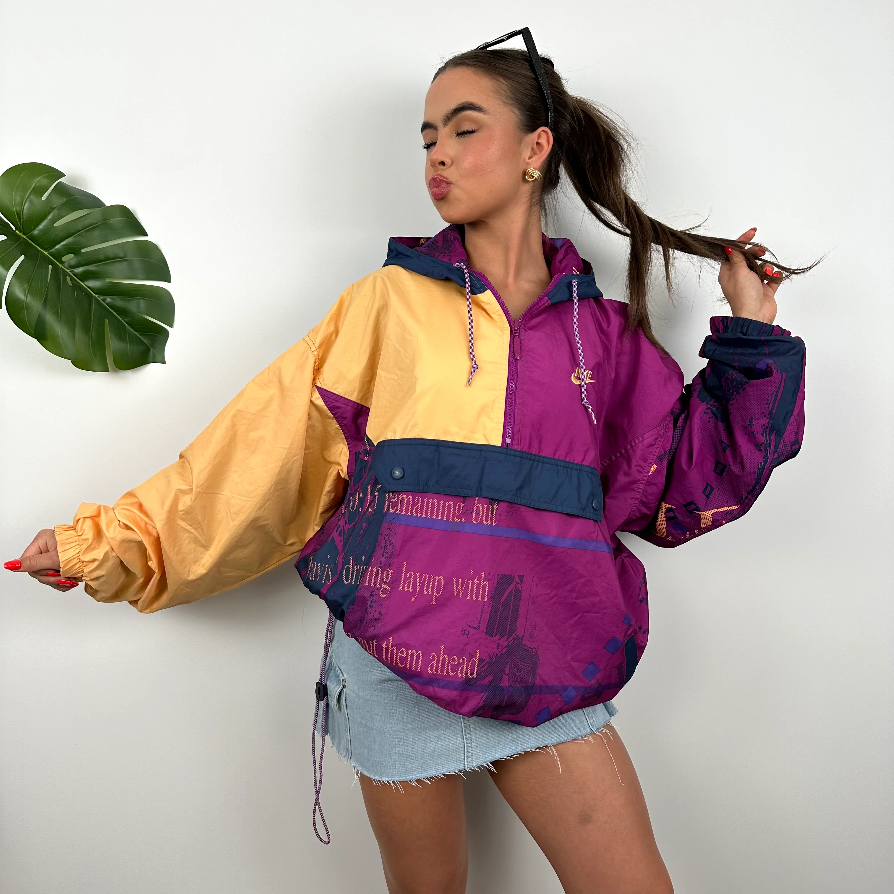 Nike Colour Block Embroidered Spell Out Windbreaker Jacket (XL) - Image 8