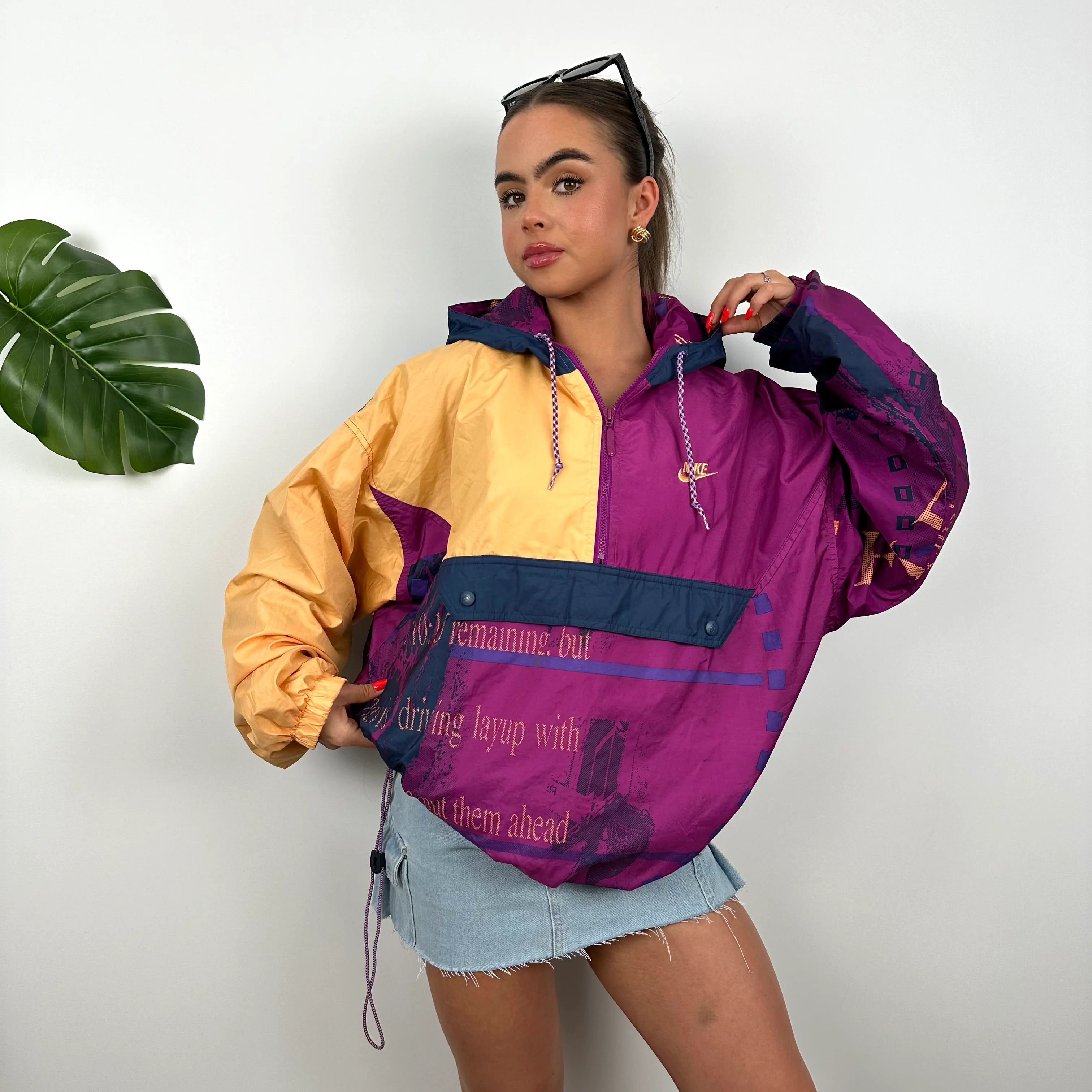 Nike Colour Block Embroidered Spell Out Windbreaker Jacket (XL) - Image 9