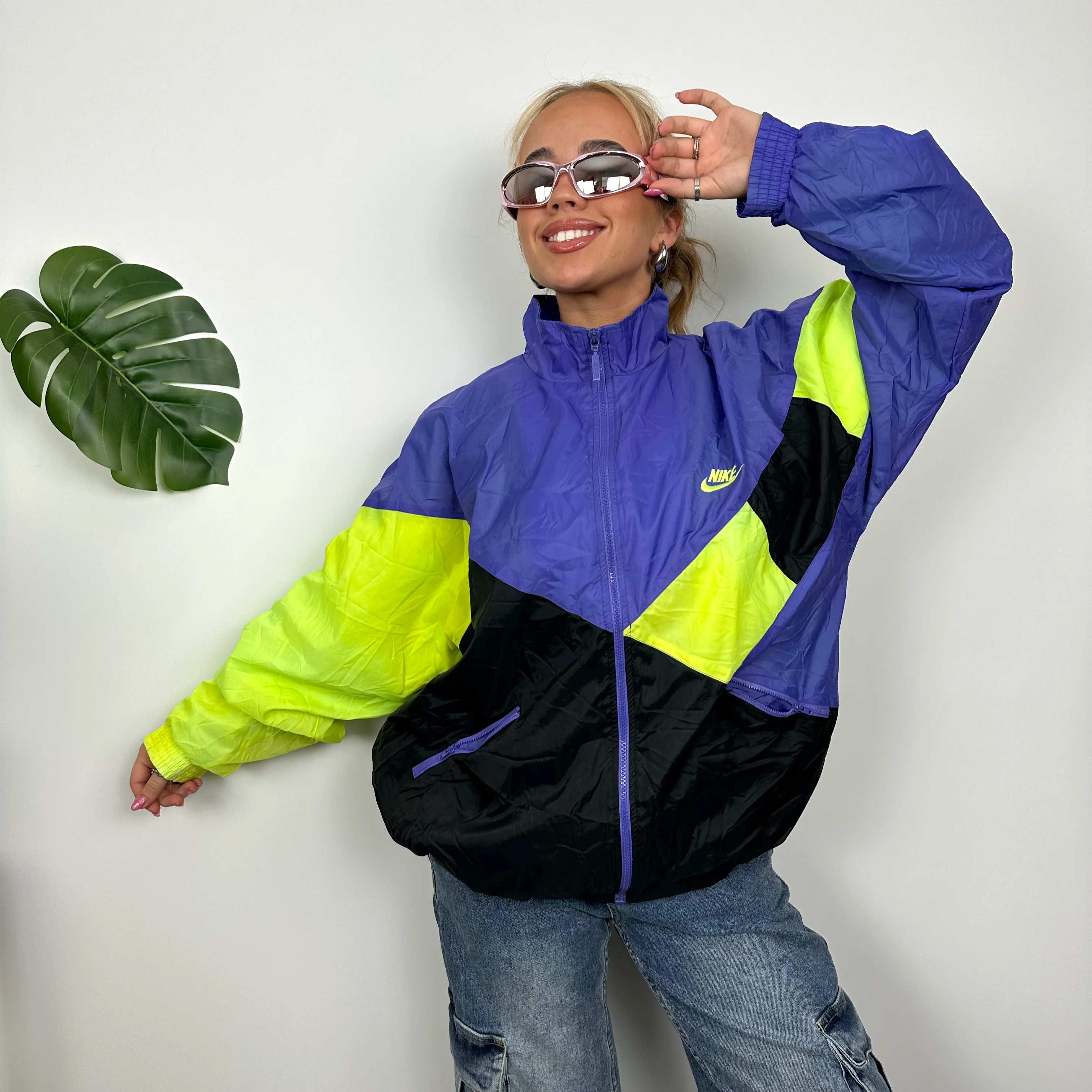 Nike Colour Block Embroidered Spell Out Windbreaker Jacket (M) - Image 7