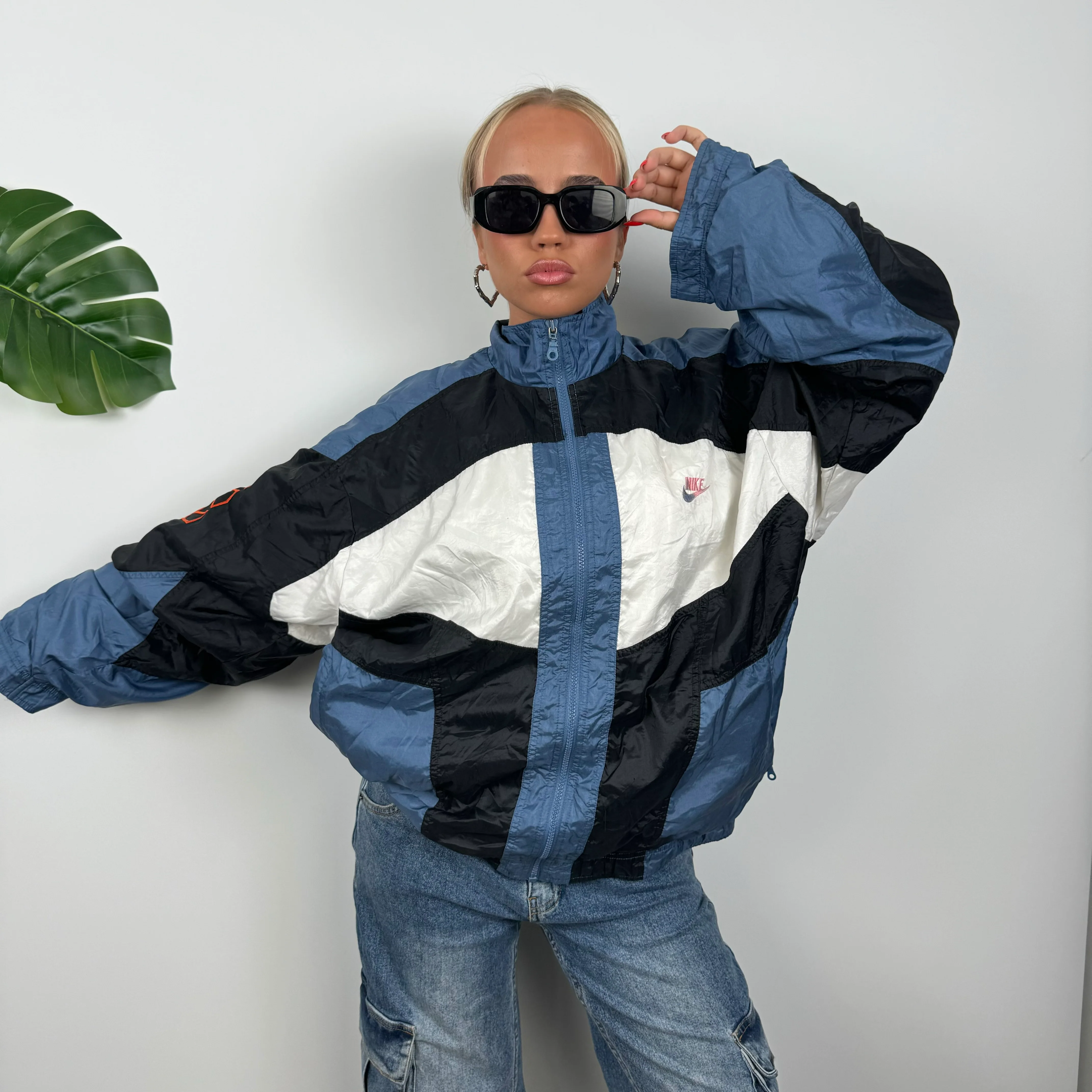 Nike Colour Block Embroidered Swoosh Windbreaker Jacket (M) - Image 5