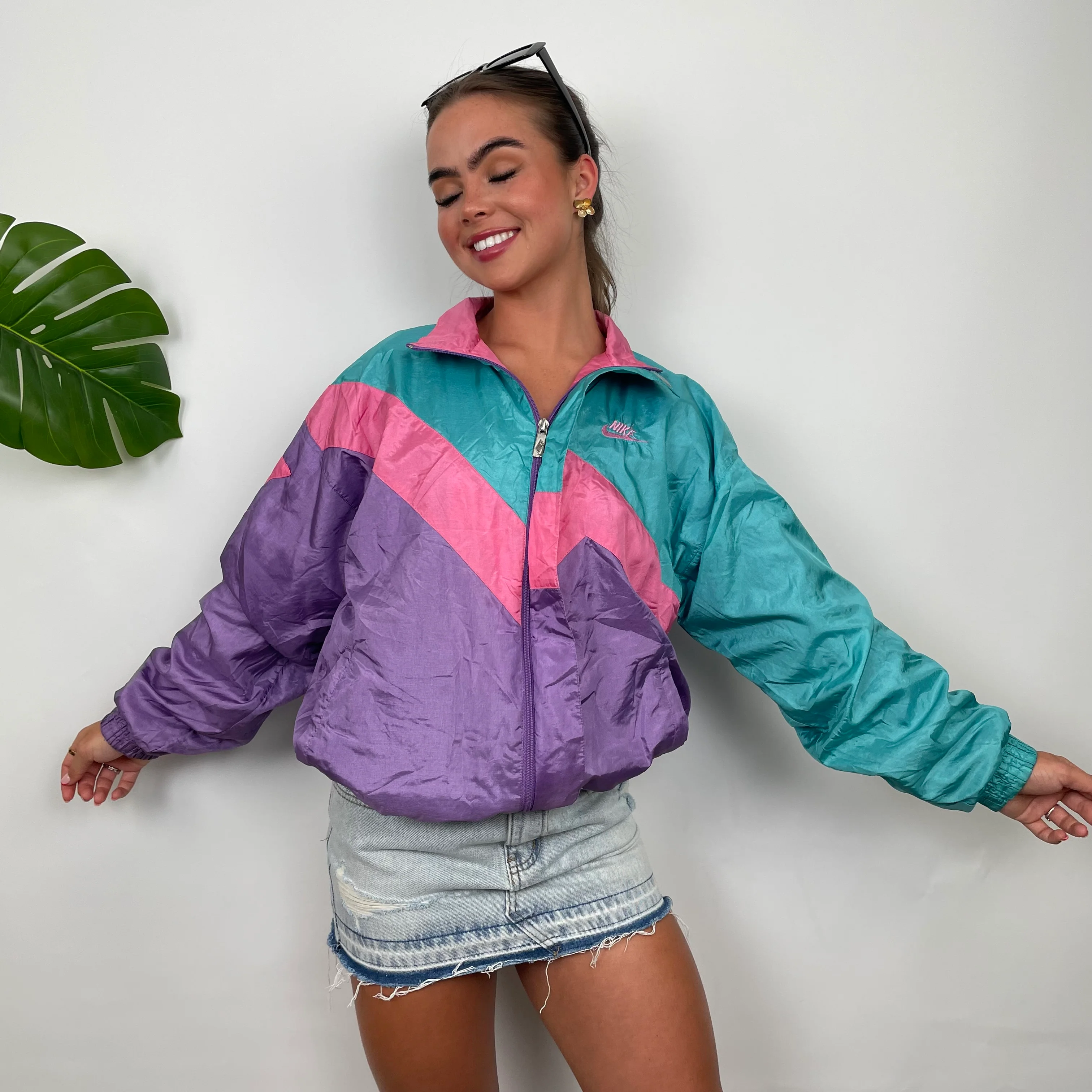 Nike Colour Block Embroidered Swoosh Windbreaker Jacket (S) - Image 6