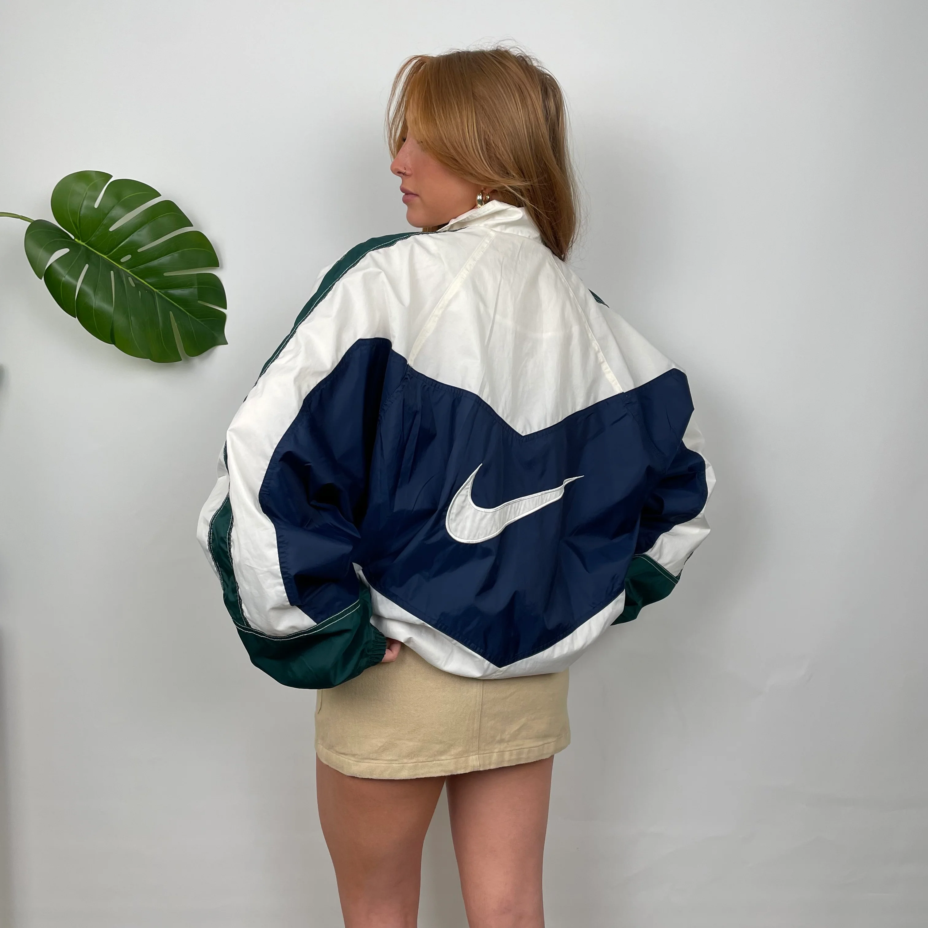 Nike Colour Block Embroidered Swoosh Windbreaker Jacket (L) - Image 16