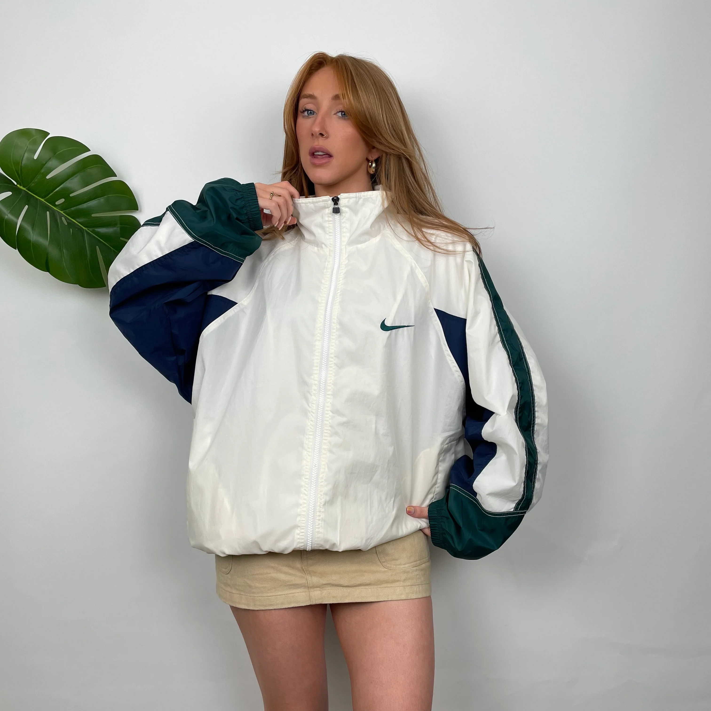 Nike Colour Block Embroidered Swoosh Windbreaker Jacket (L) - Image 6