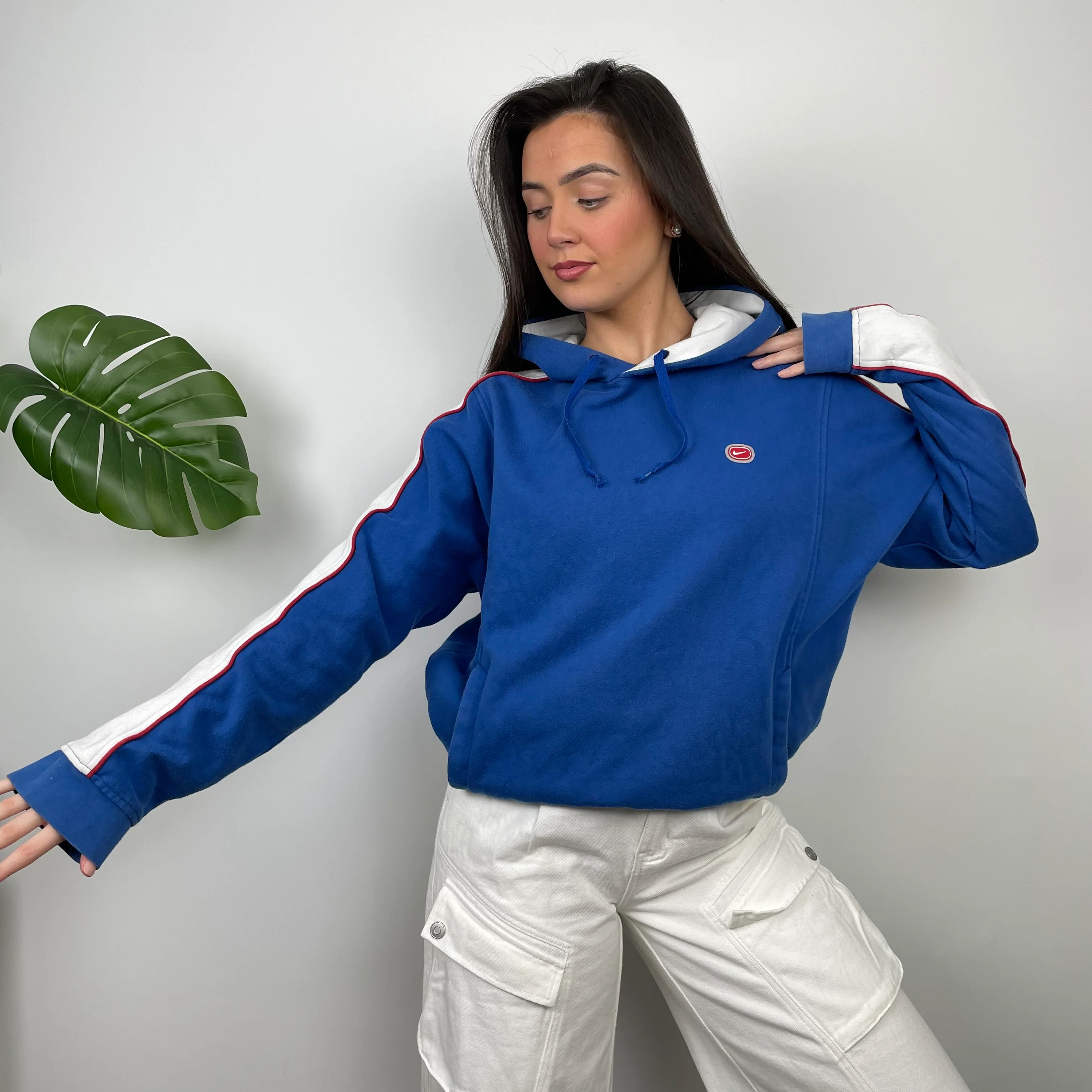 Nike Cortez Blue Embroidered Swoosh Hoodie (XL) - Image 6