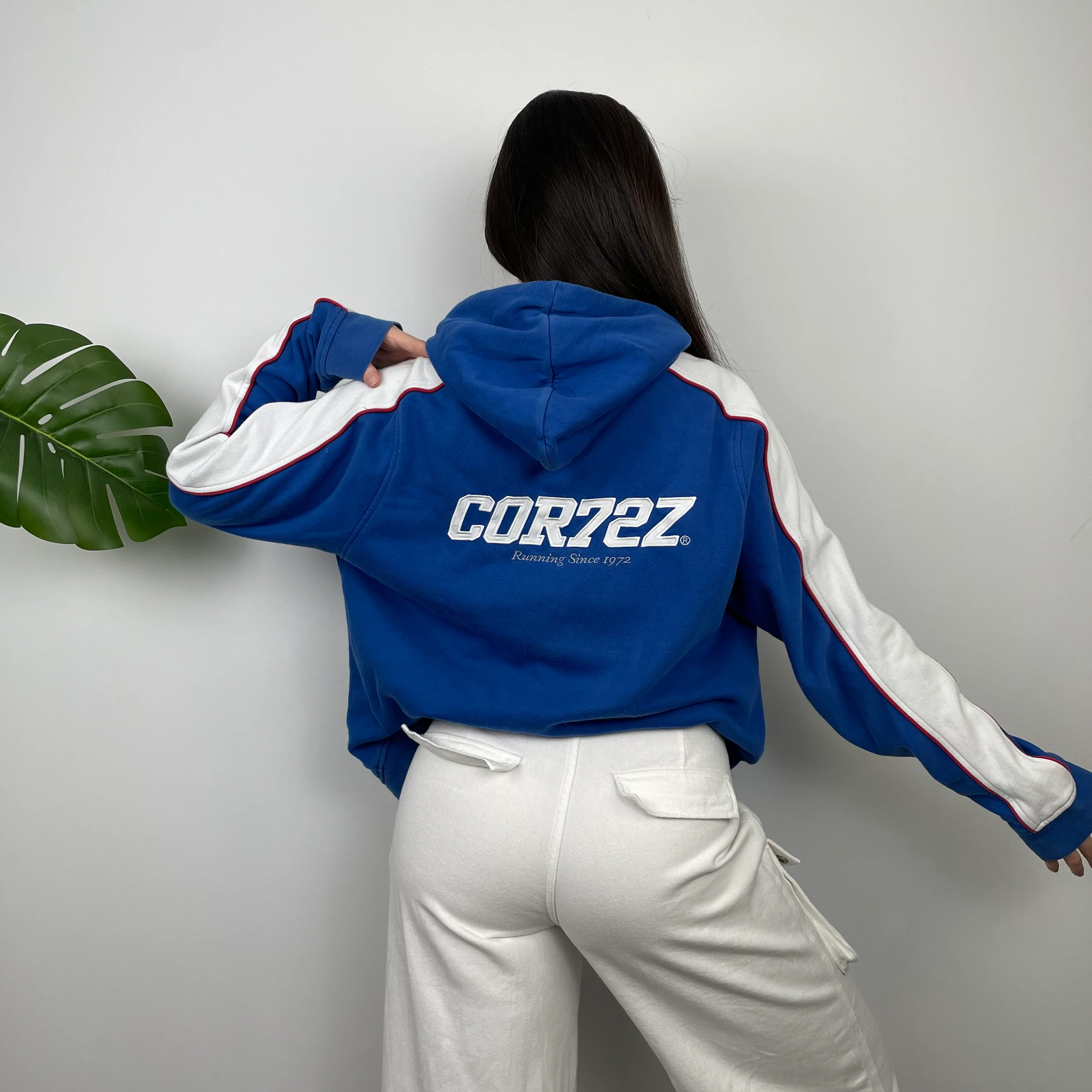 Nike Cortez Blue Embroidered Swoosh Hoodie (XL) - Image 8