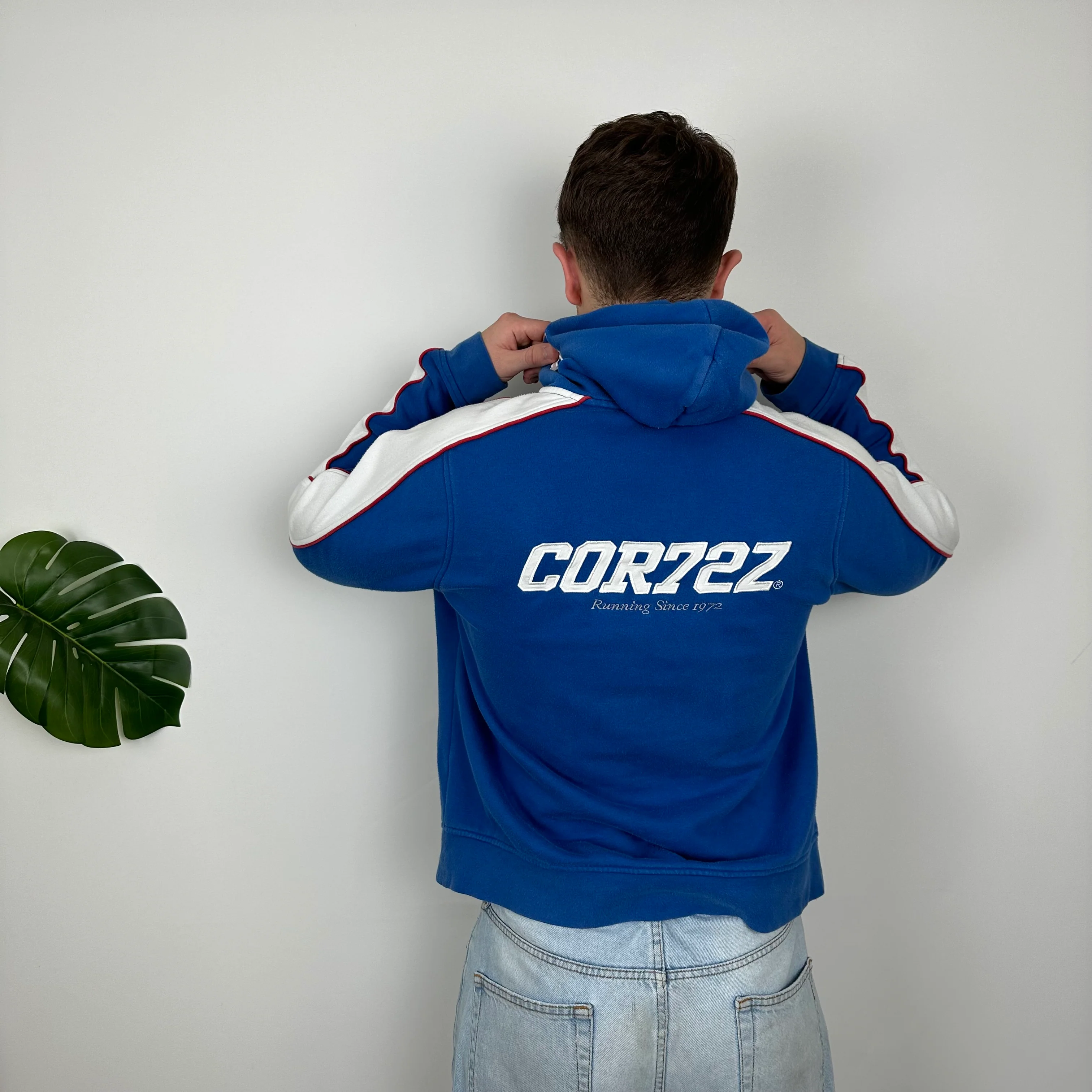 Nike Cortez Blue Embroidered Swoosh Hoodie (XL) - Image 2